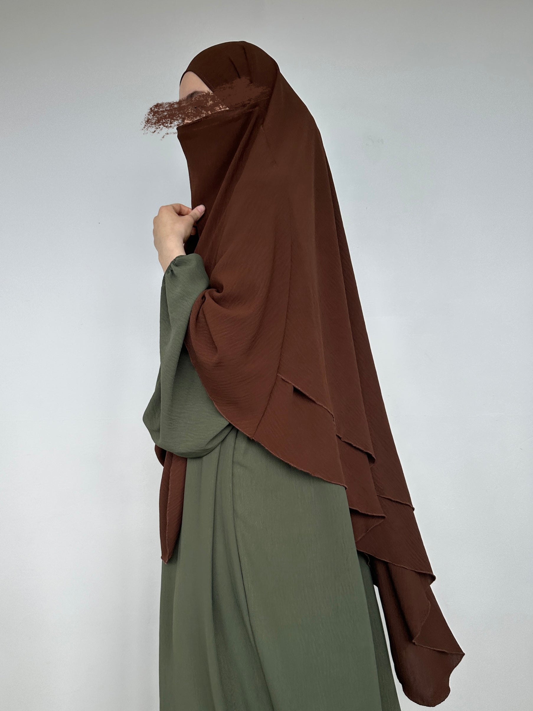 KHIMAR JAZZ 2VOILES CHOCOLAT