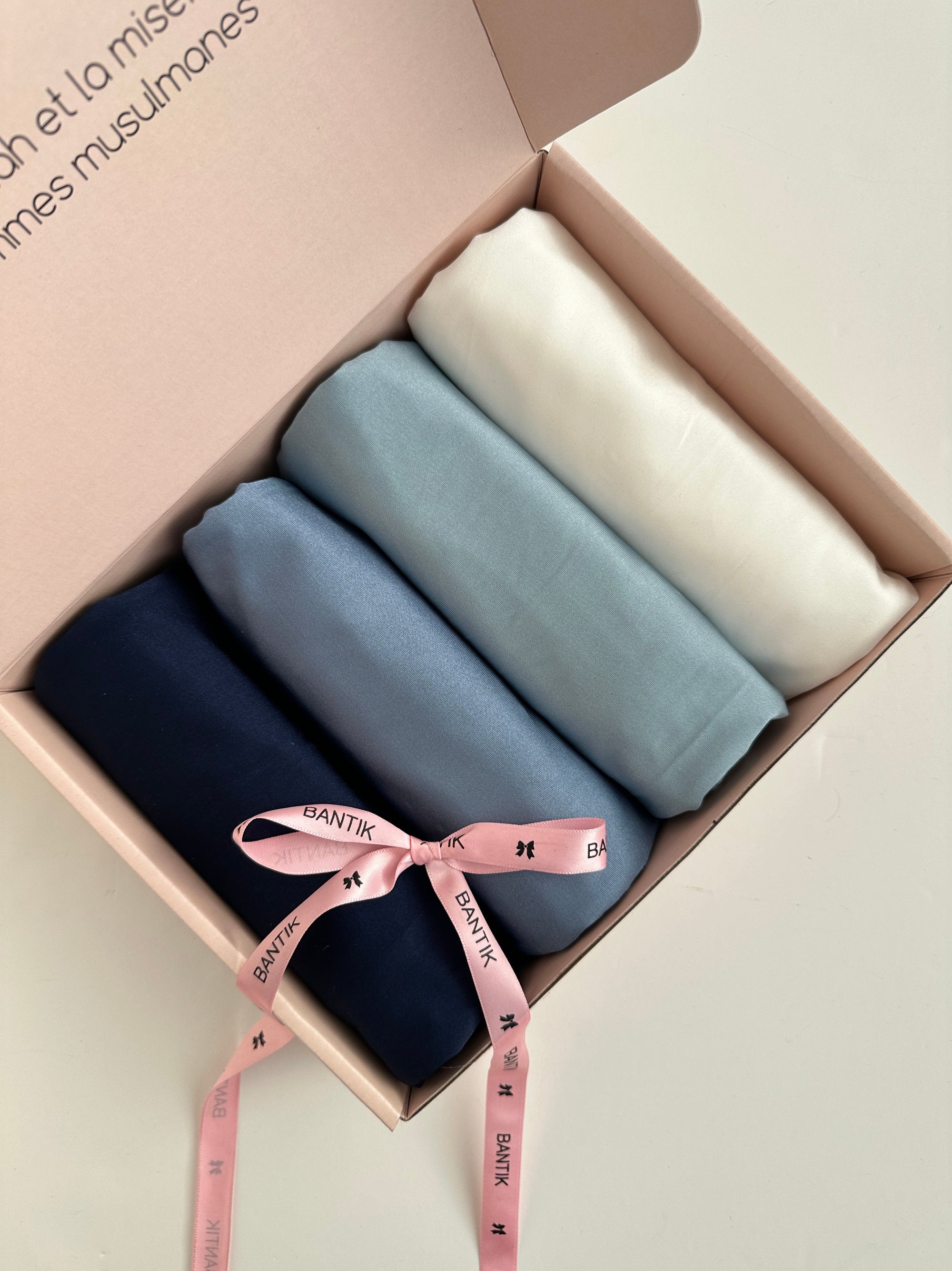 BOX DE 4 HIJABS JERSEY SATINE