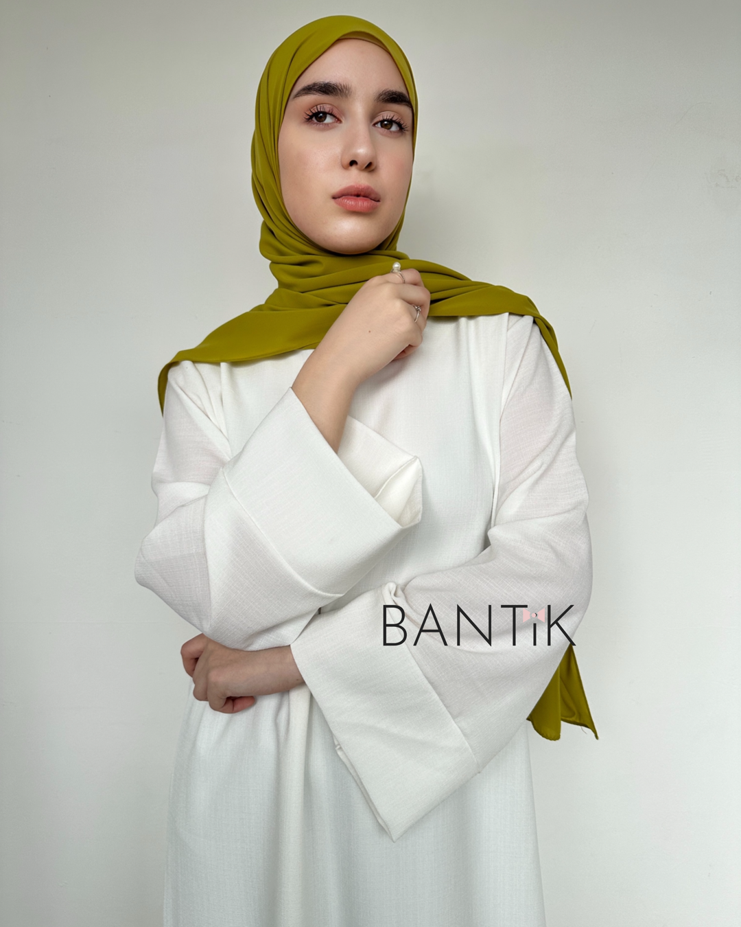 HIJAB SOIE DE MÈDINE VERT OLIVE
