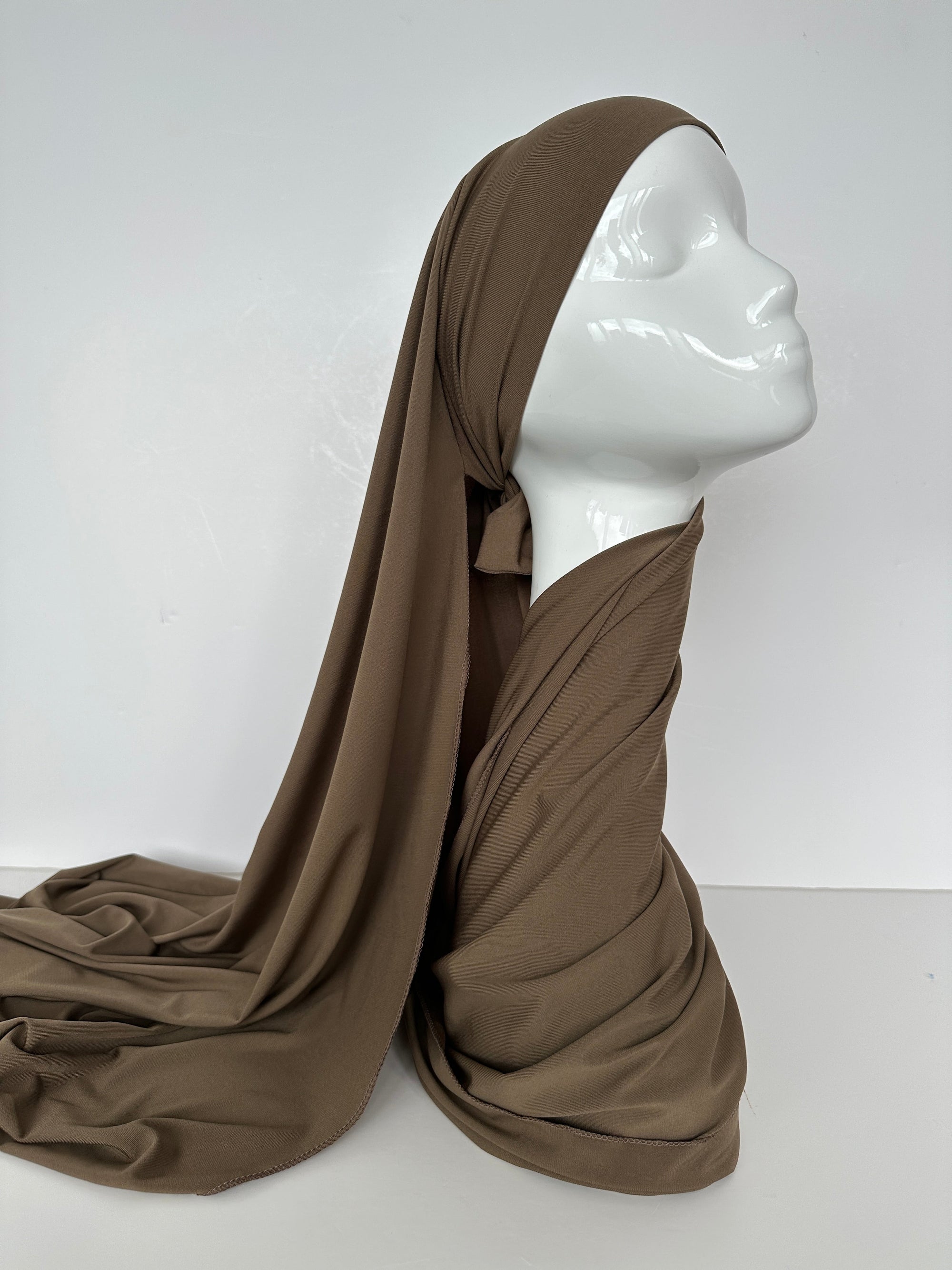 HIJAB JERSEY PREMIUM XL À NOUER TAUPE