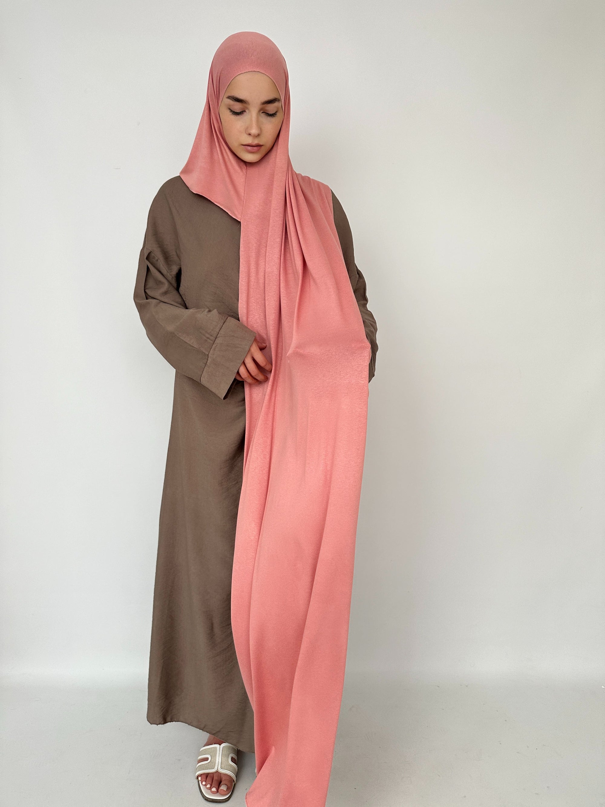 HIJAB JERSEY À ENFILER ROSE PÊCHE