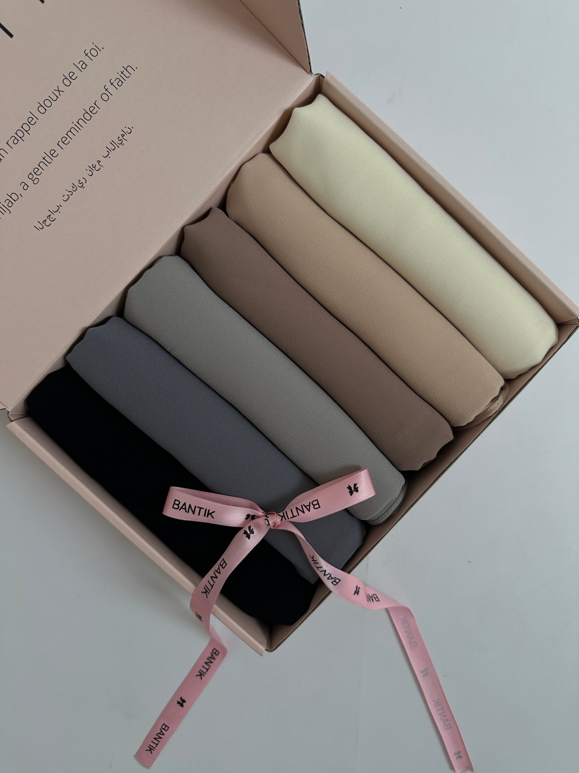 BOX DE 6 HIJABS EN MOUSSELINE