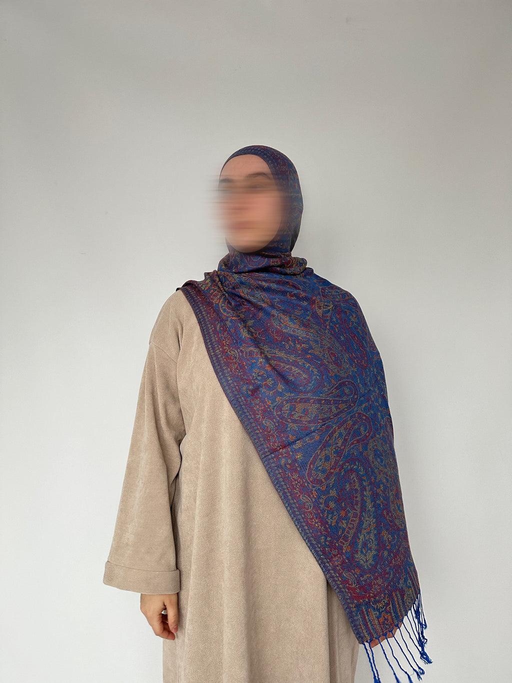 PASHMINA À MOTIFS AVEC FRANGES
