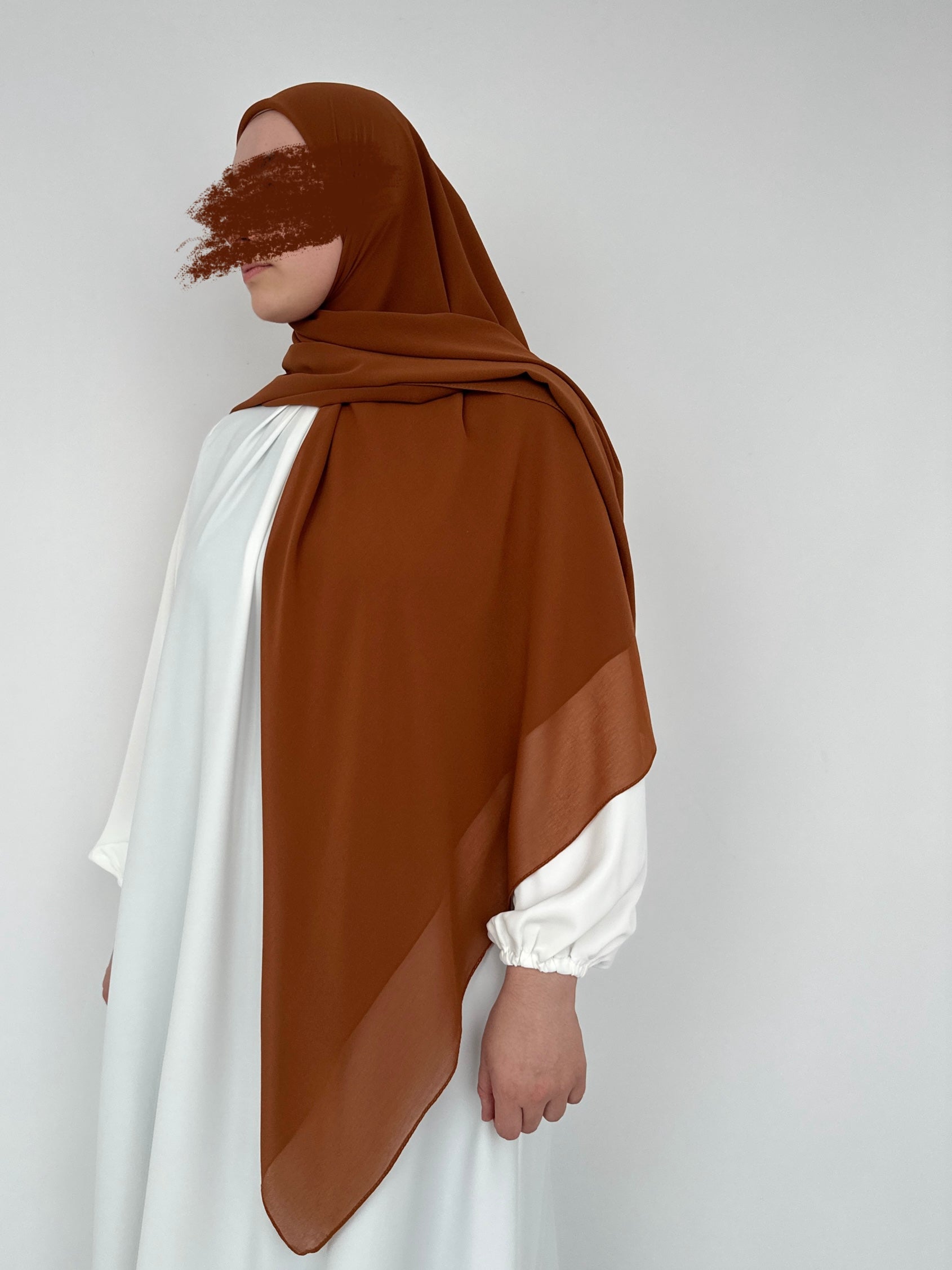 HIJAB CARRÉ XL EN MOUSSELINE CHOCOLAT