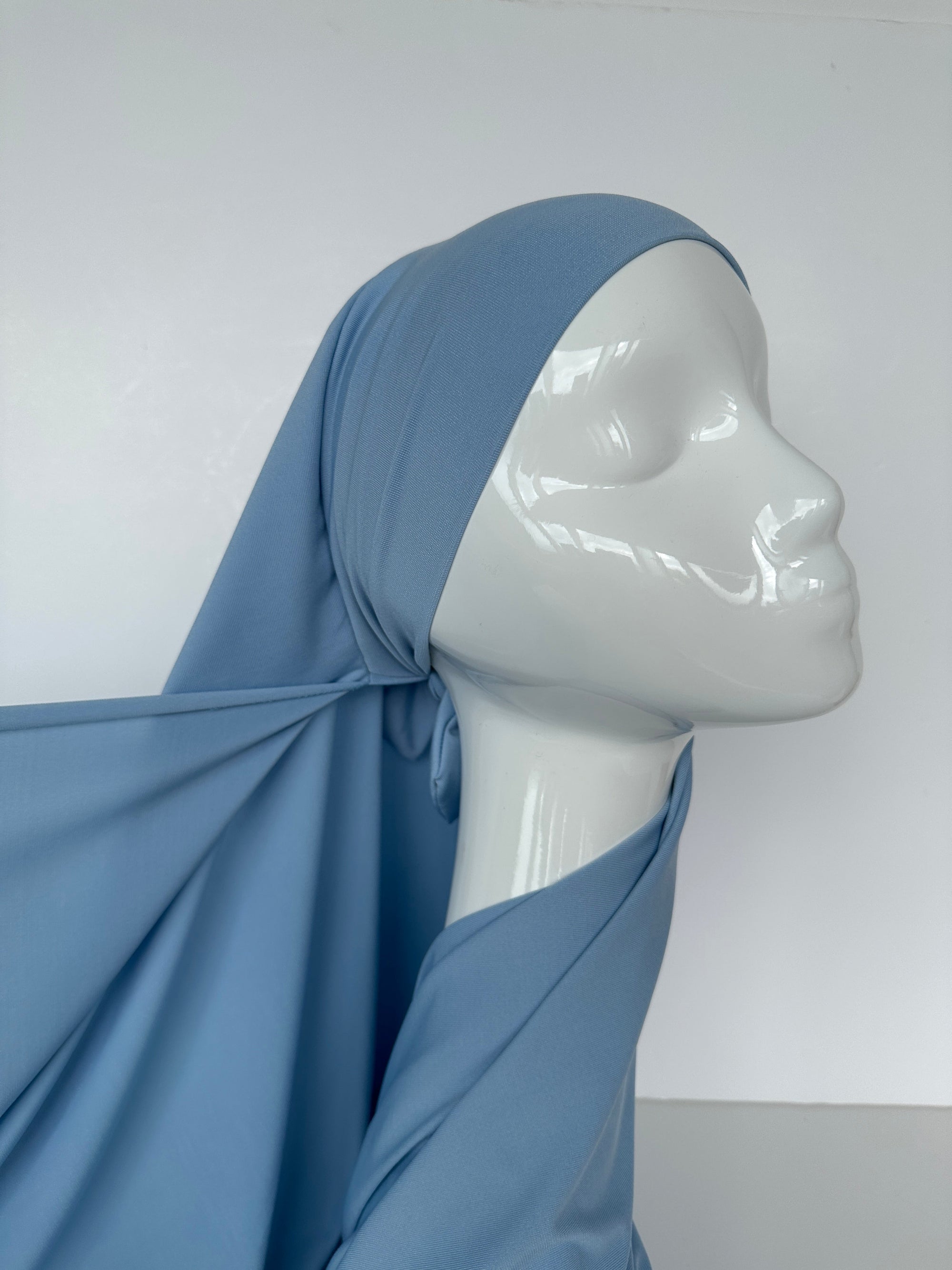 HIJAB JERSEY PREMIUM XL À NOUER BLEU CIEL