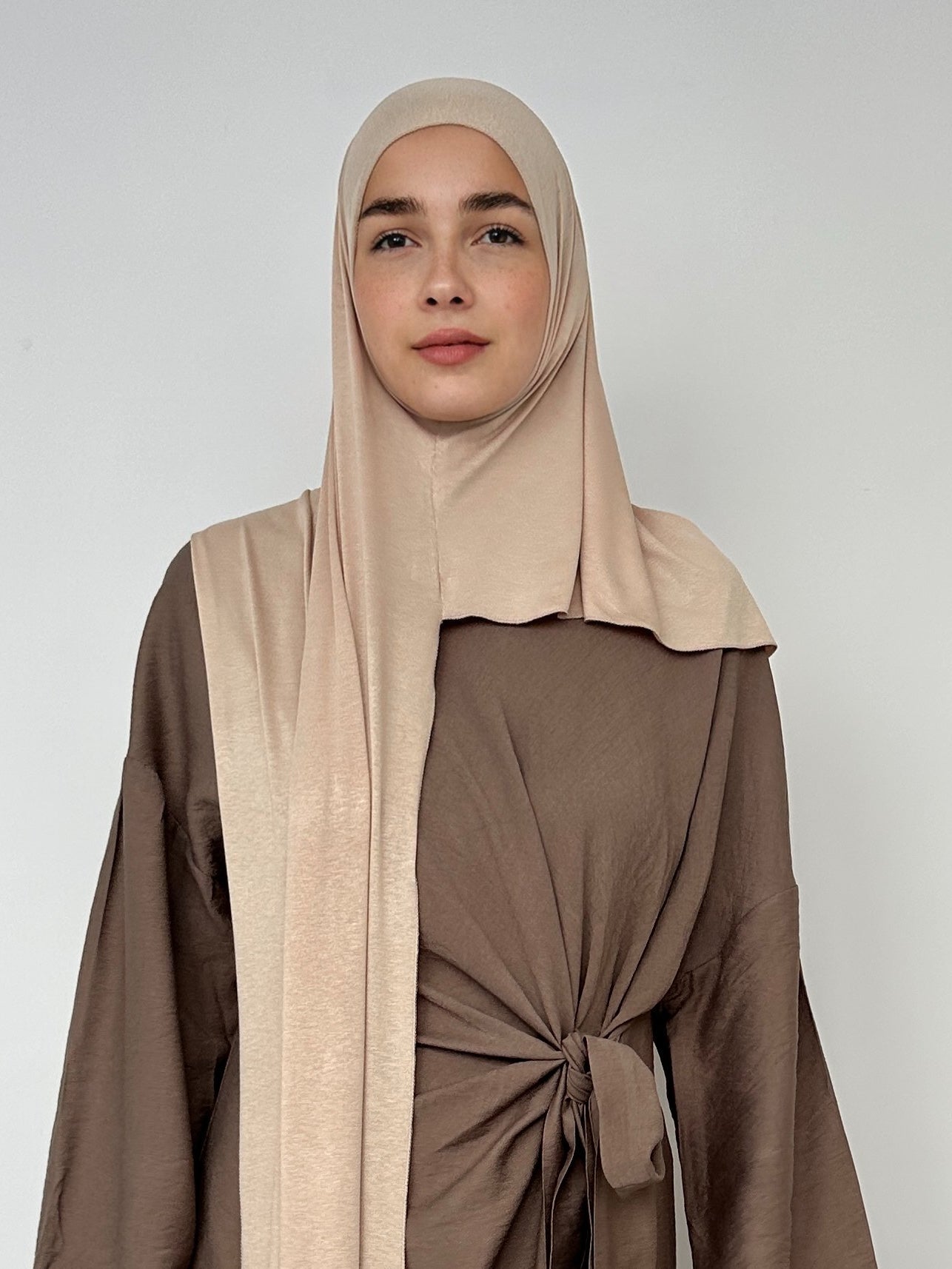 HIJAB JERSEY Â ENFILER BEIGE