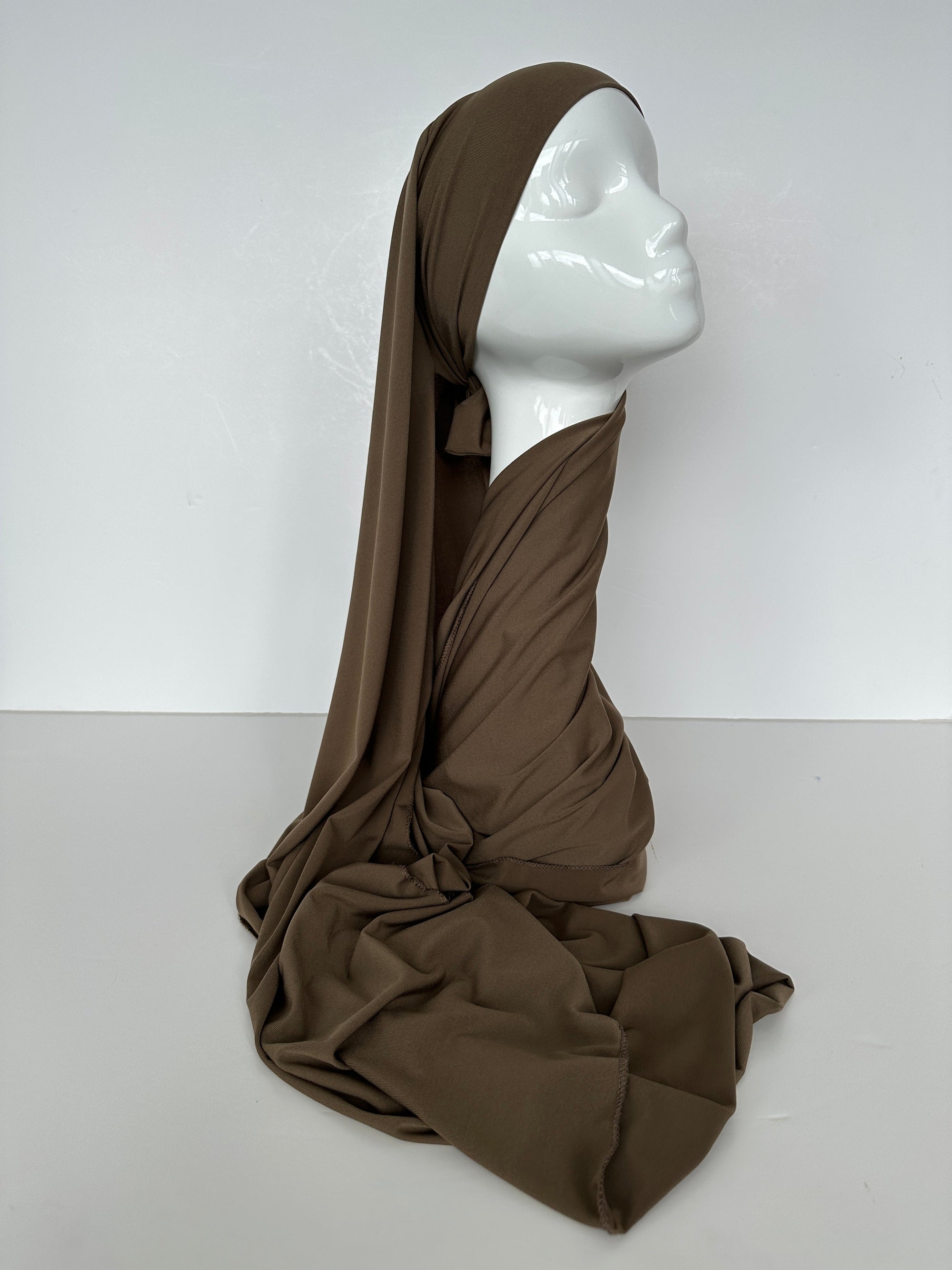 HIJAB JERSEY PREMIUM XL À NOUER TAUPE