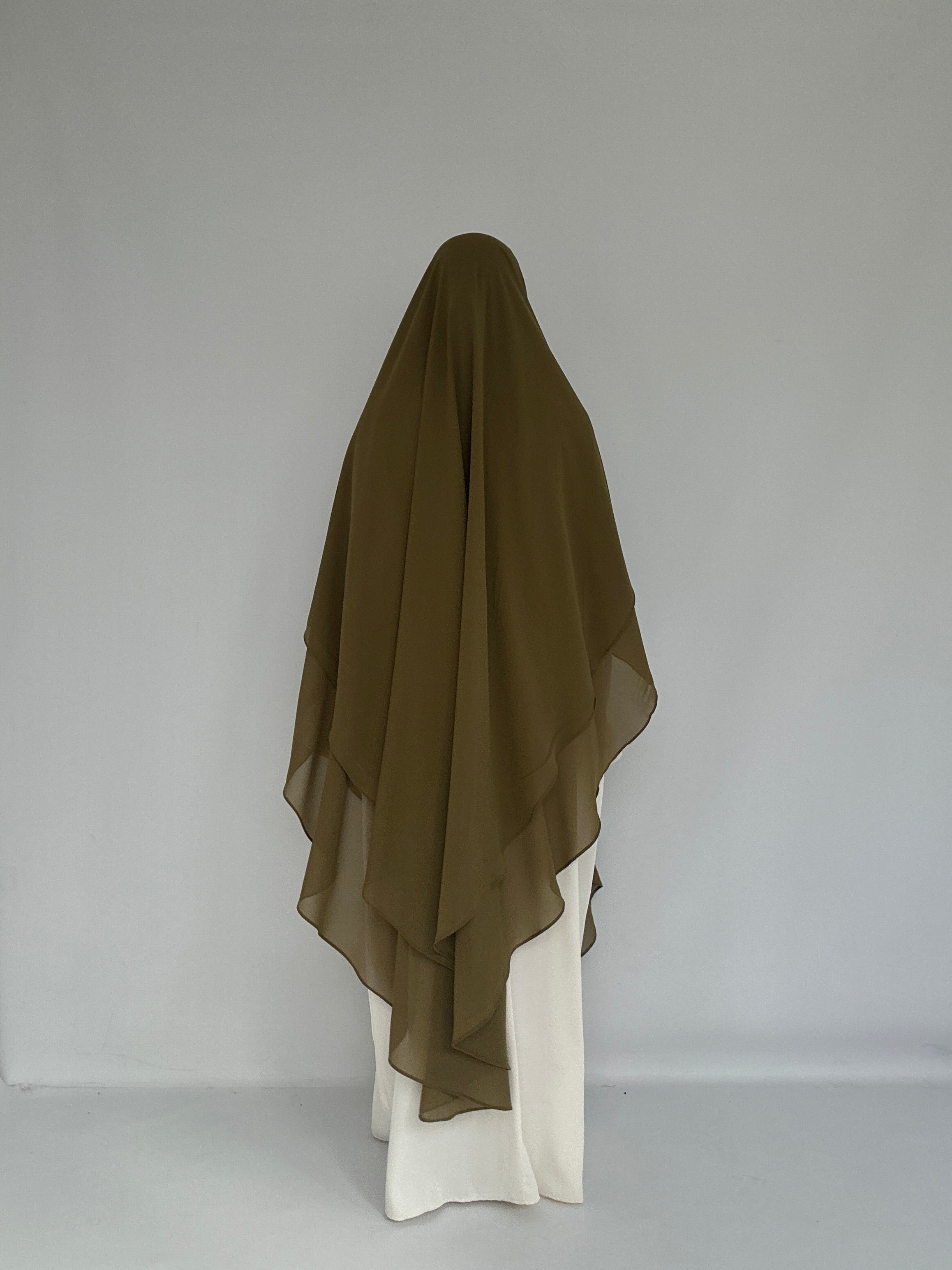 KHIMAR XXL MOUSSELINE OLIVE