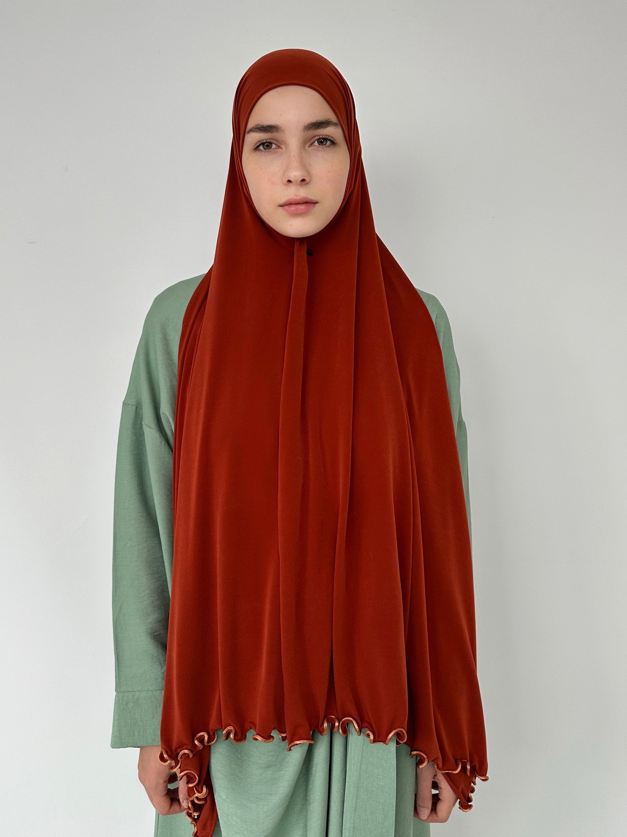 HIJAB JERSEY LUXE FRISÉE BRIQUE