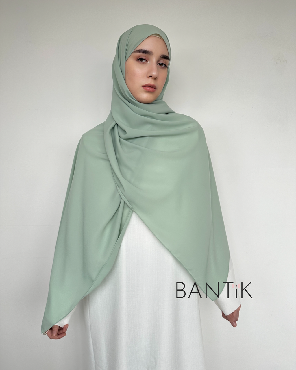 HIJAB SOIE DE MÈDINE VERT OPALINE