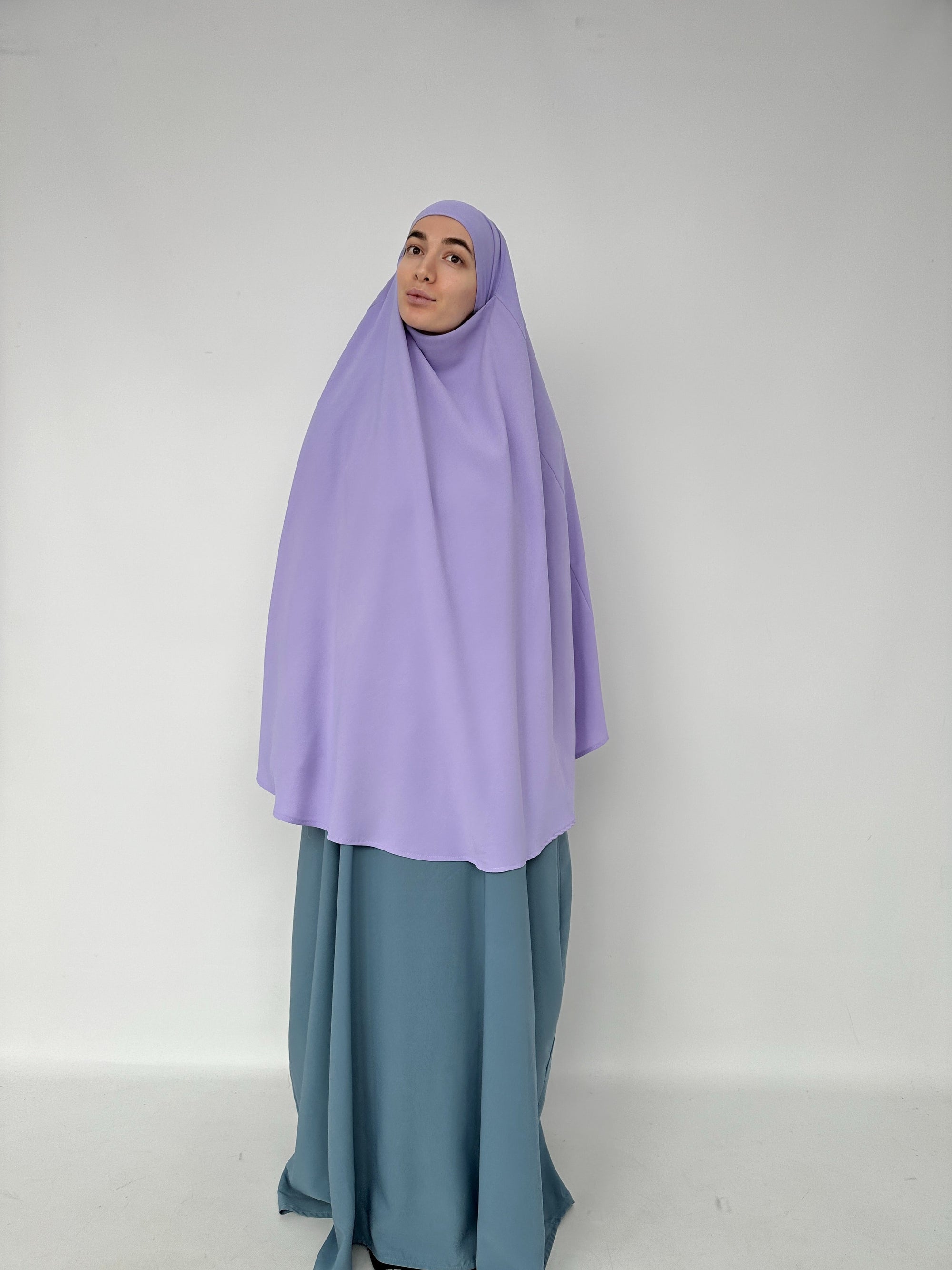 KHIMAR ARRONDI SOIE DE MÉDINE LILAS