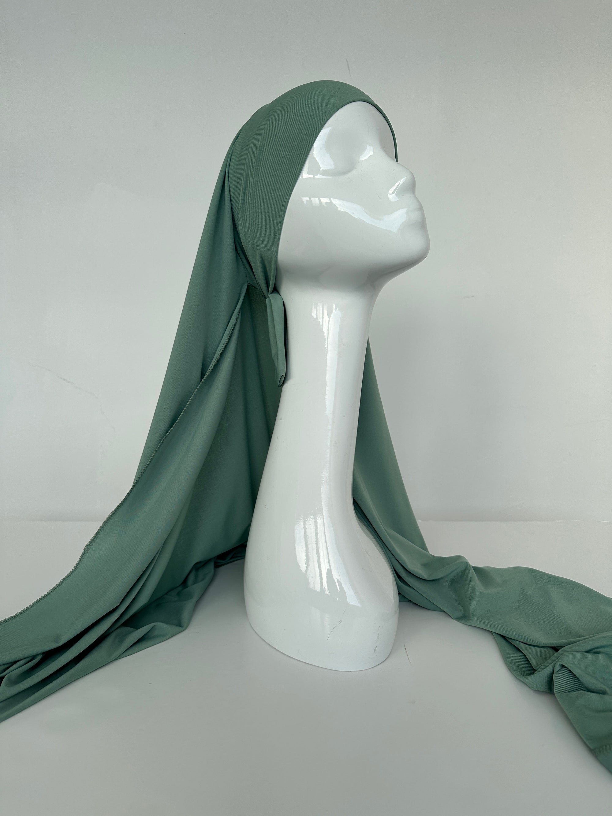 HIJAB JERSEY PREMIUM XL À NOUER VERT D’EUX