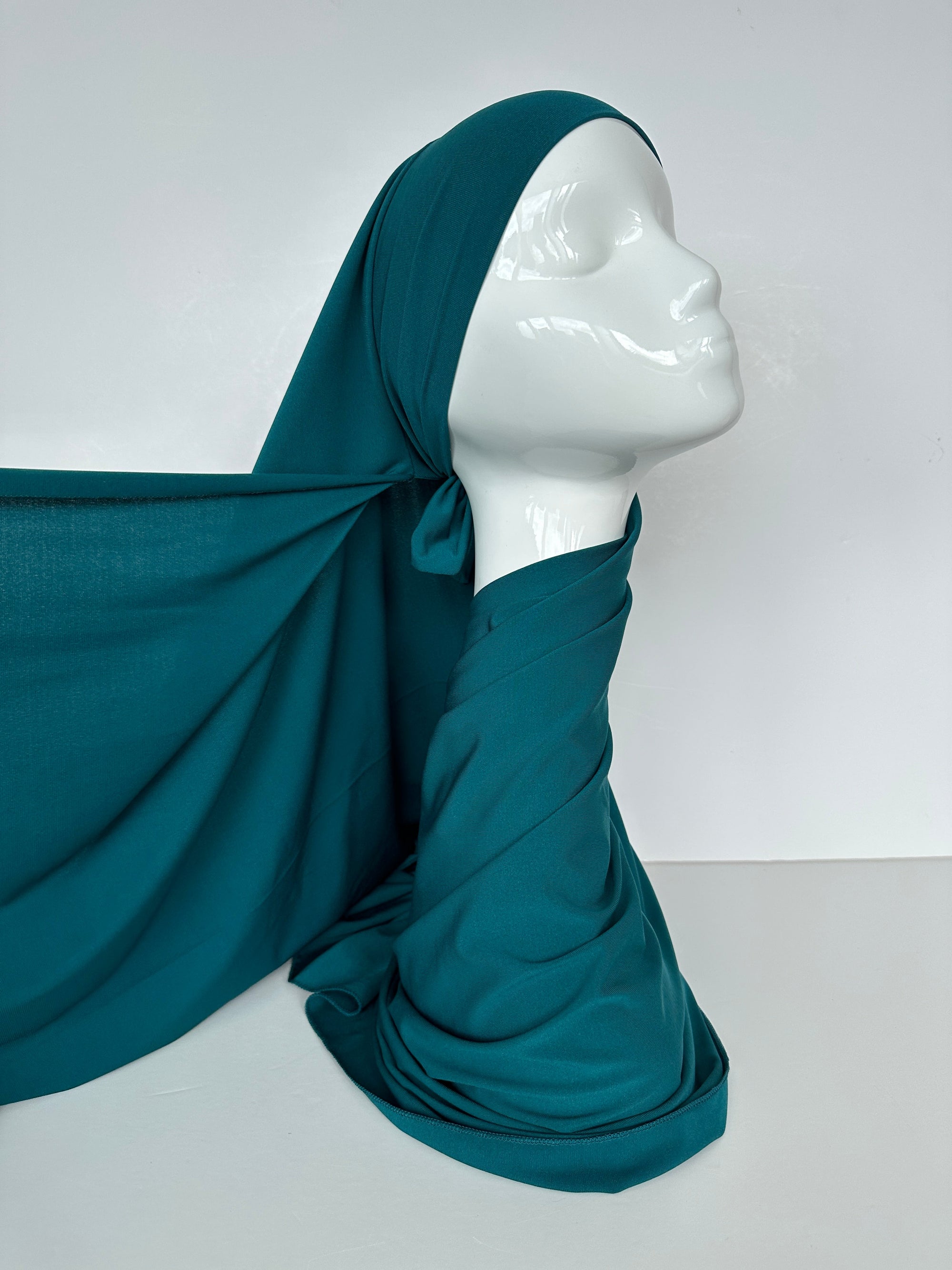 HIJAB JERSEY PREMIUM XL À NOUER PÉTROLE