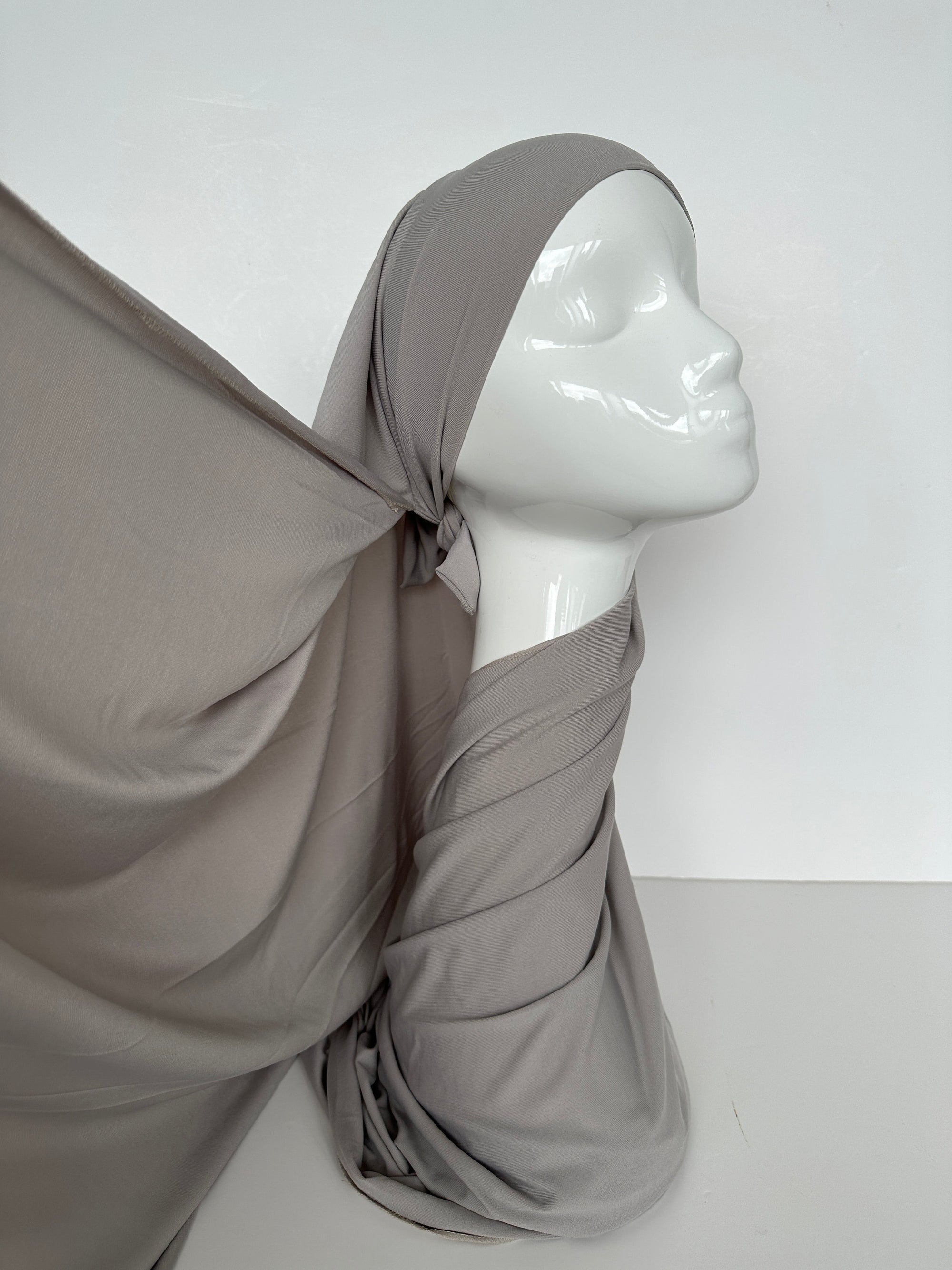 HIJAB JERSEY PREMIUM XL À NOUER GRIS SOURIS