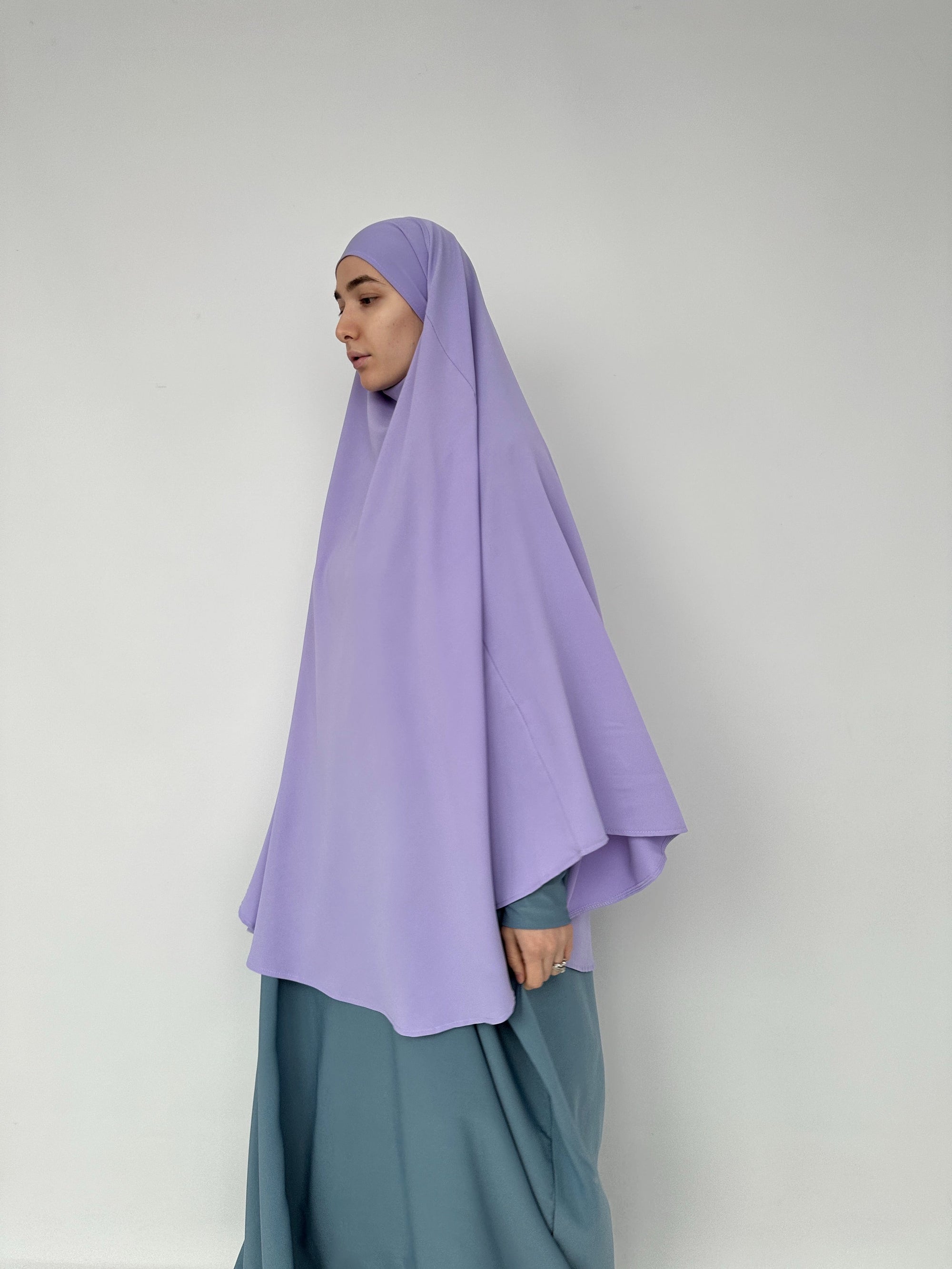 KHIMAR ARRONDI SOIE DE MÉDINE LILAS