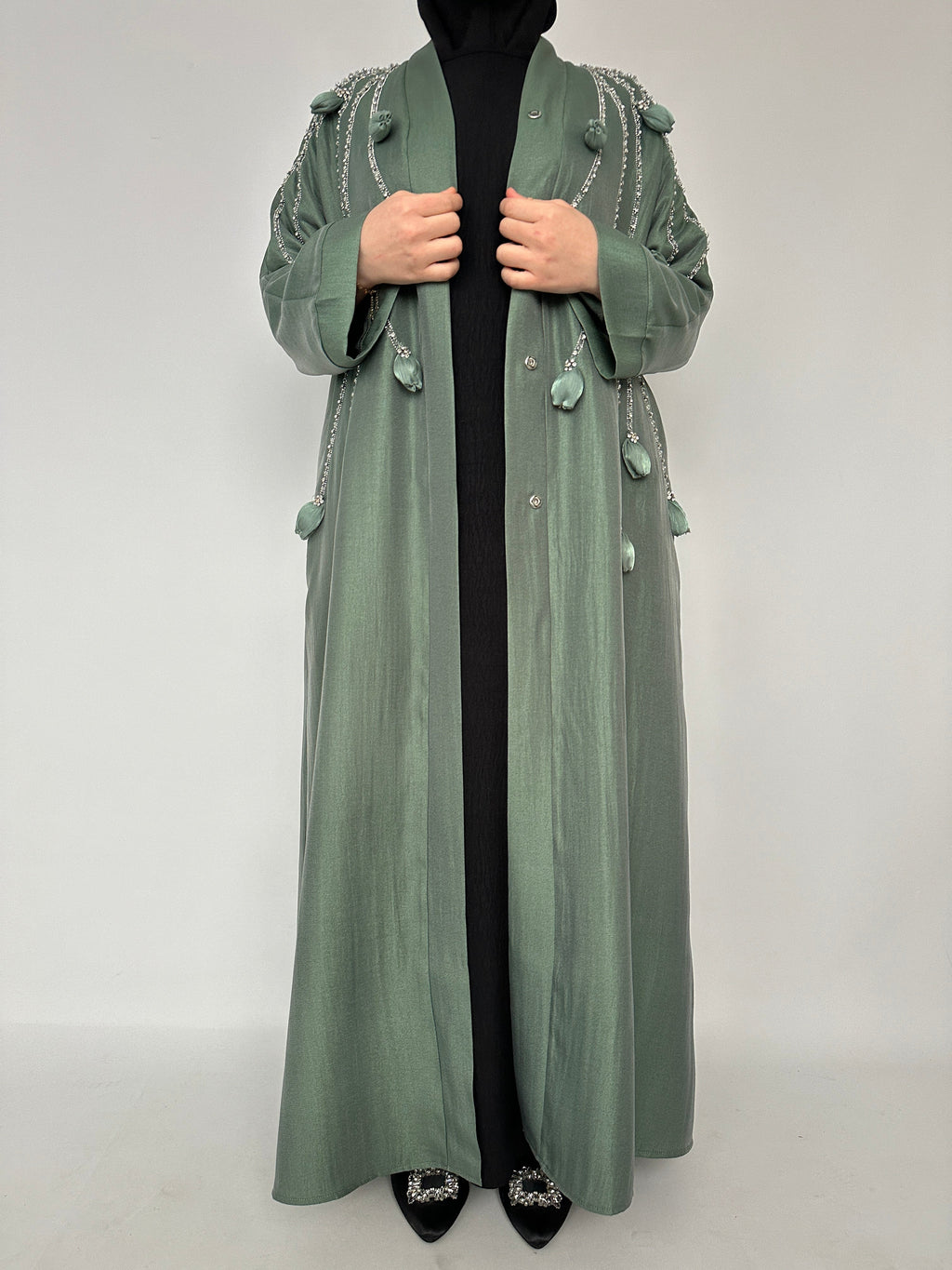 KIMONO STRASS VERT