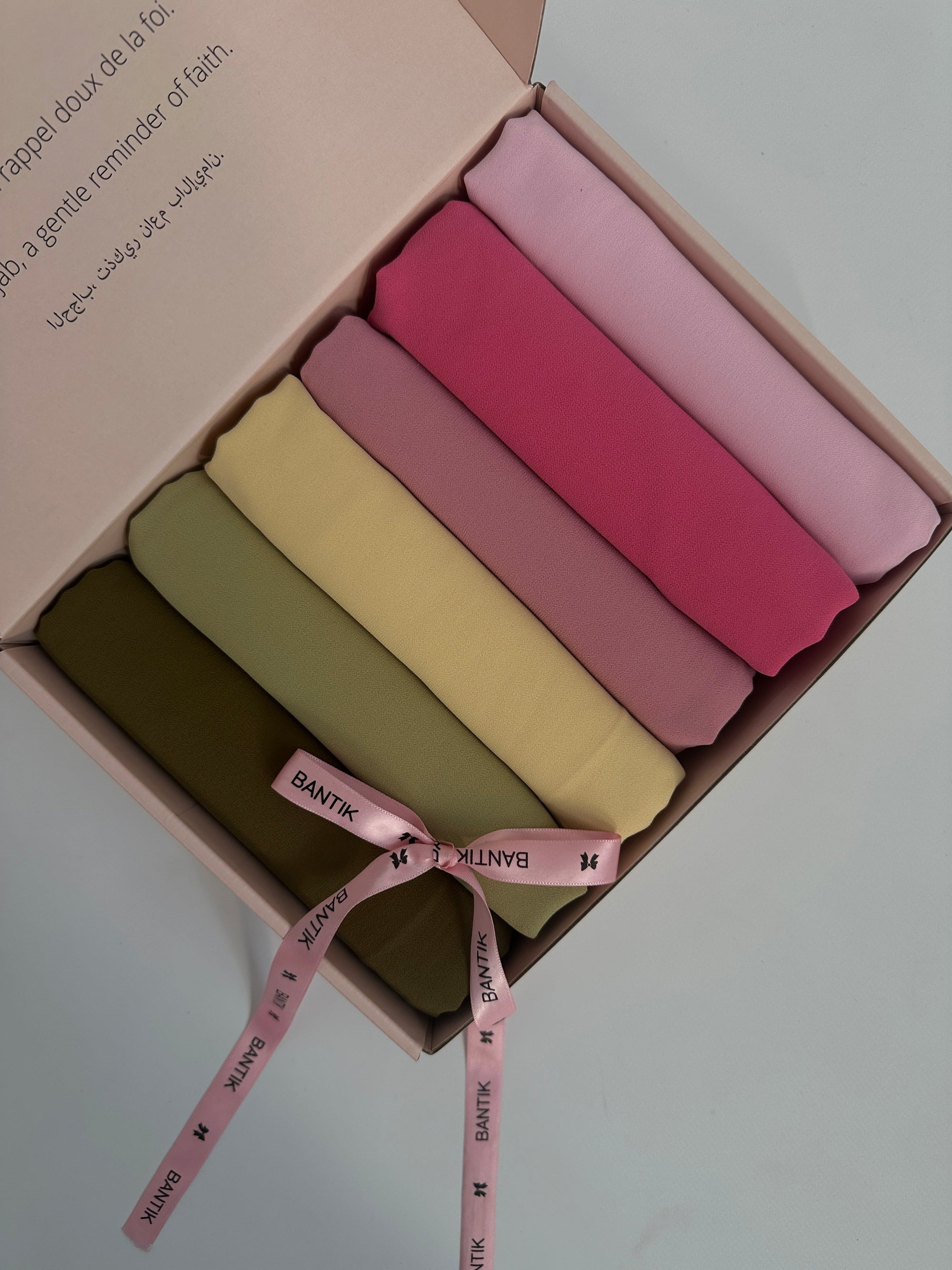 BOX DE 6 HIJABS EN MOUSSELINE