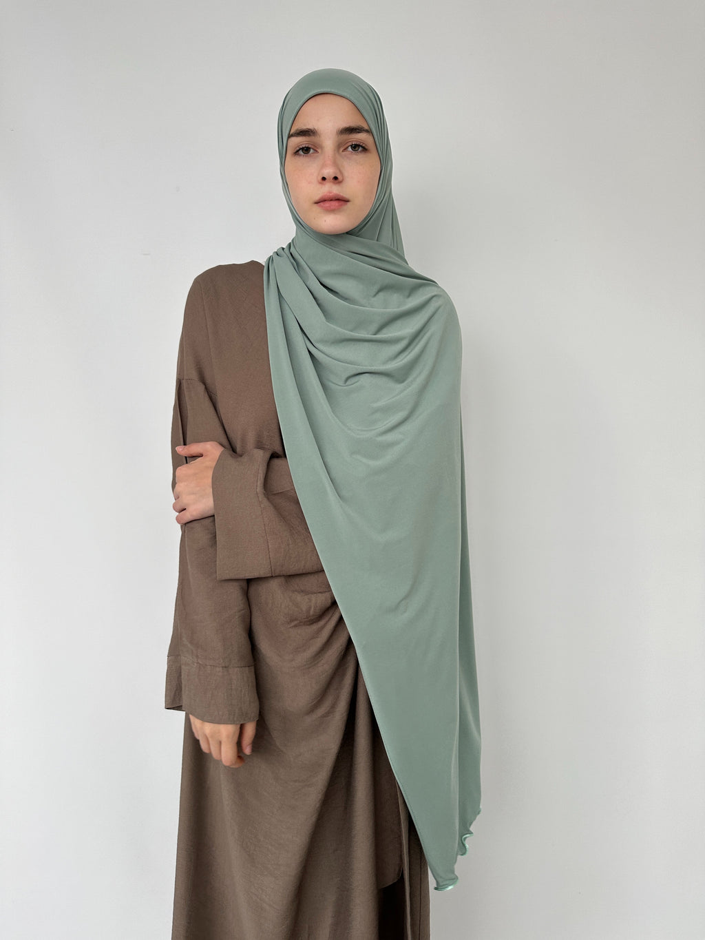 HIJAB JERSEY LUXE FRISÉE VERT D’EAU