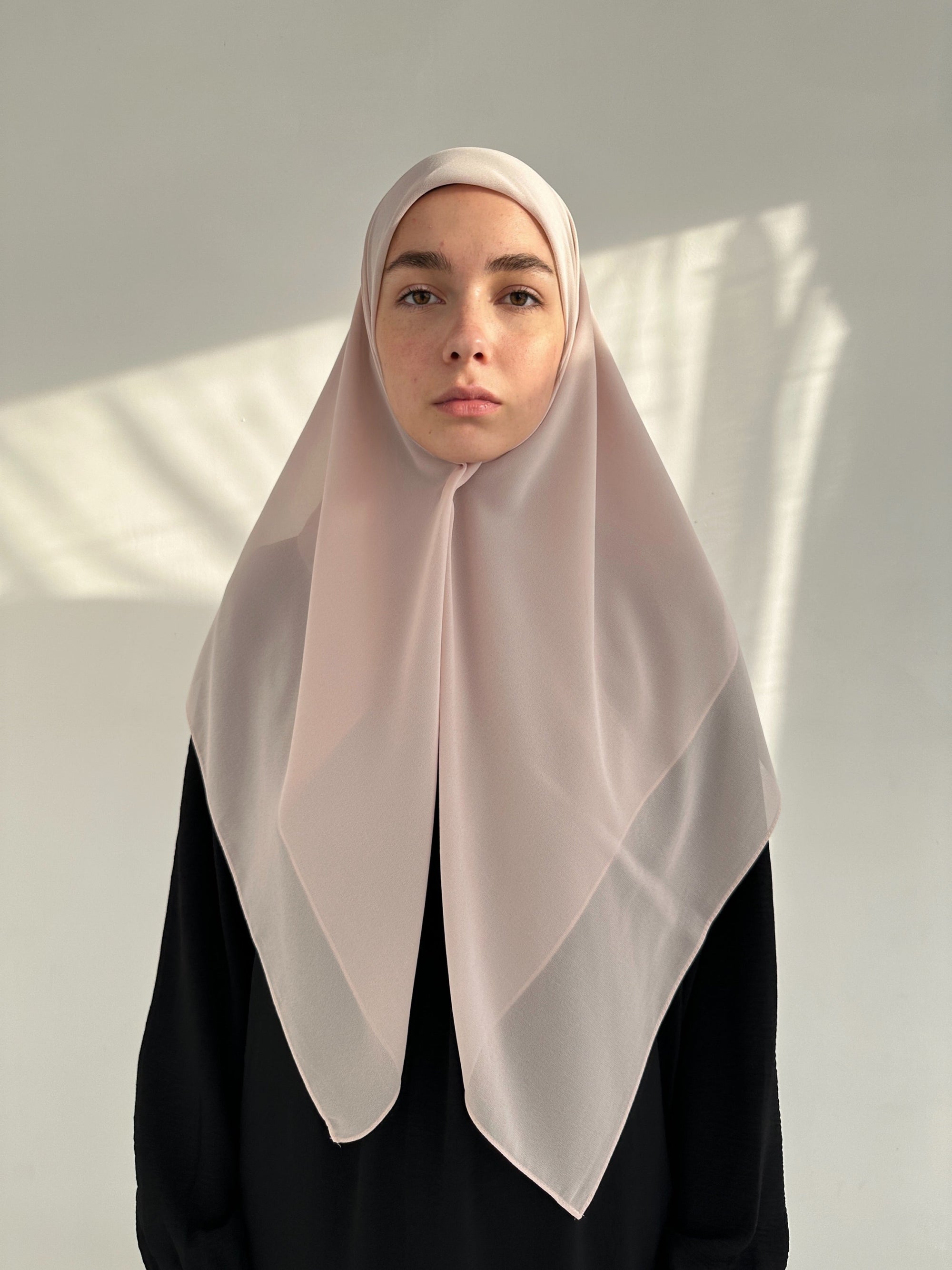 HIJAB CARRÉ EN MOUSSELINE PASTEL