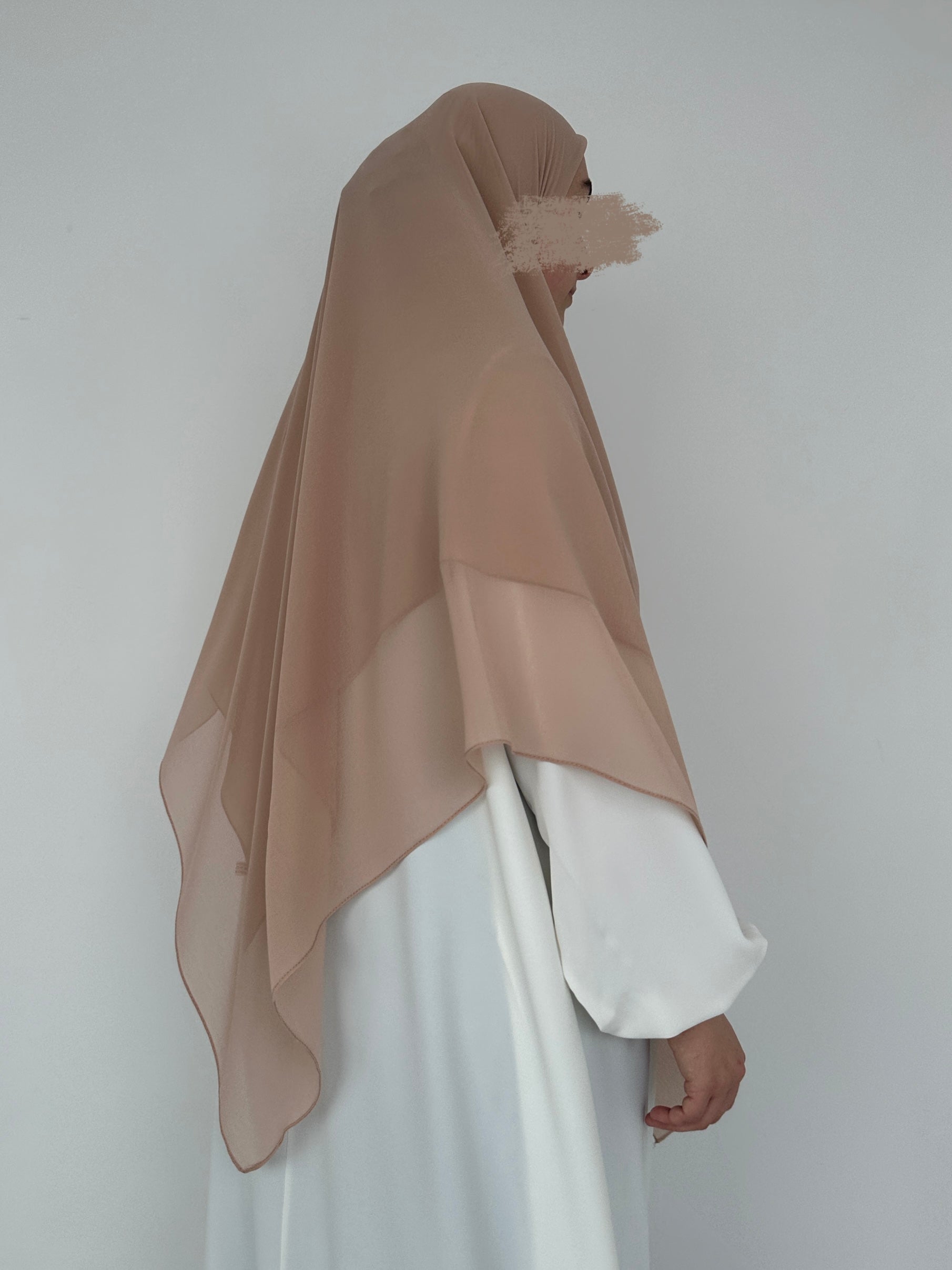 HIJAB CARRÉ XL EN MOUSSELINE BEIGE