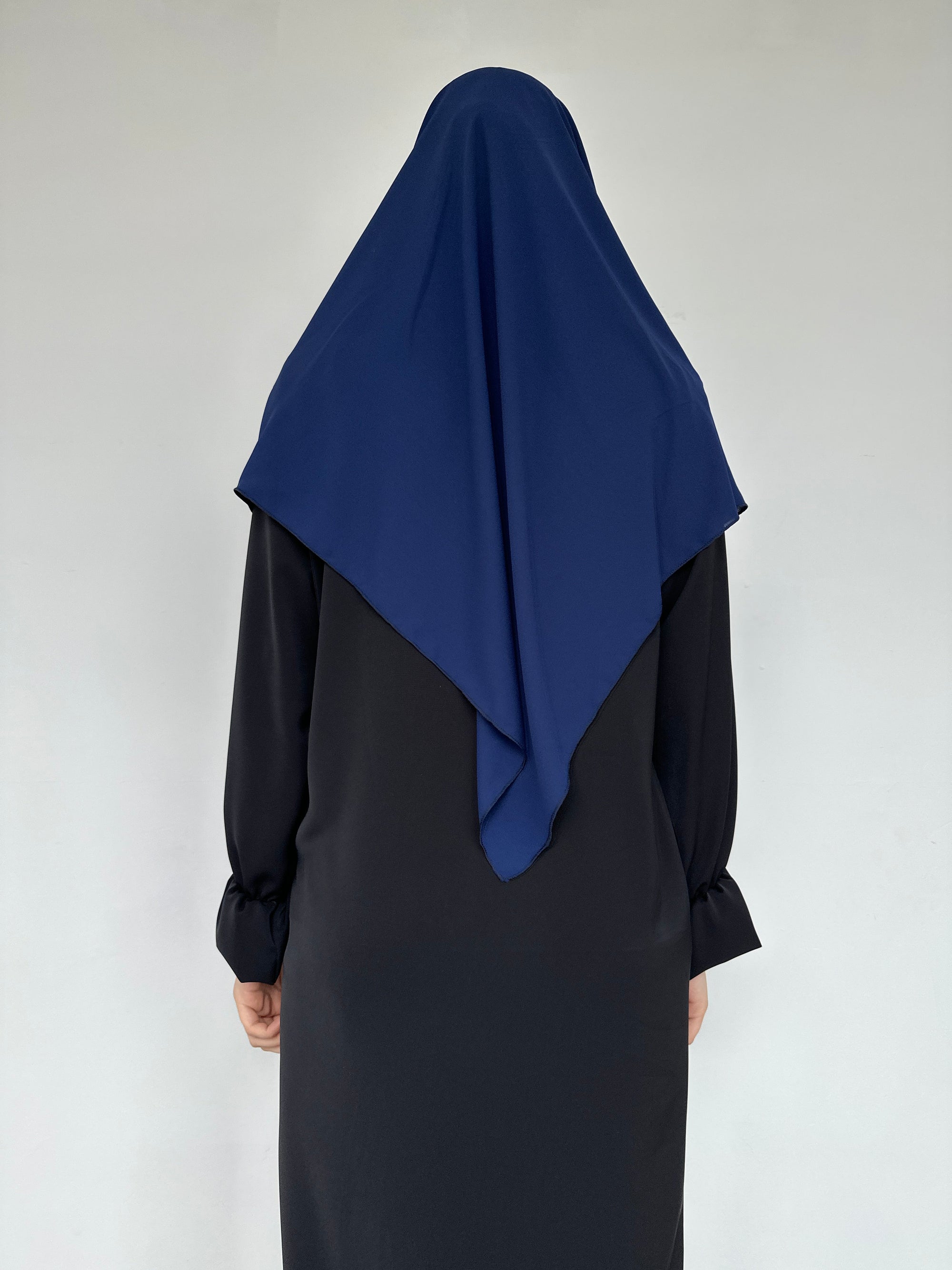 KHIMAR MI-LONG EN MOUSSELINE BANDEAU EN JERSEY