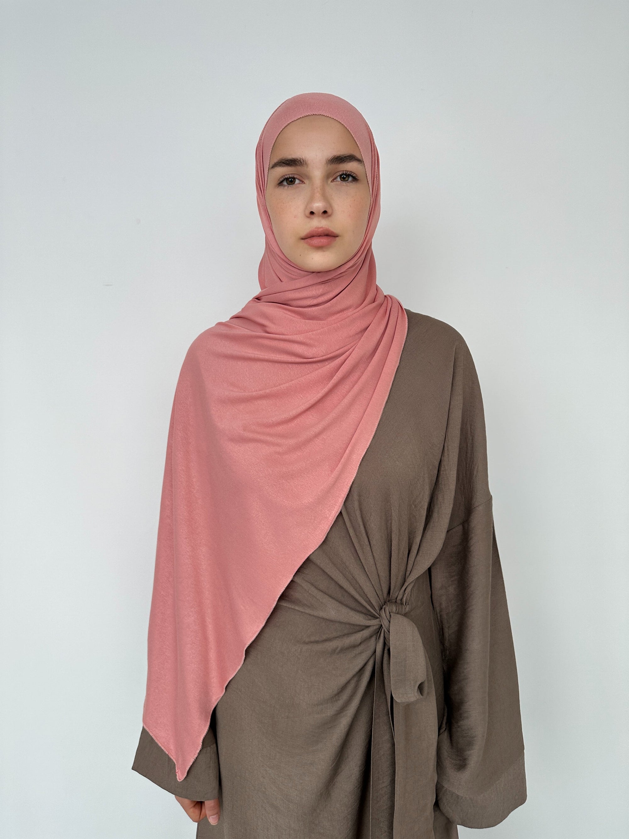 HIJAB JERSEY À ENFILER ROSE PÊCHE