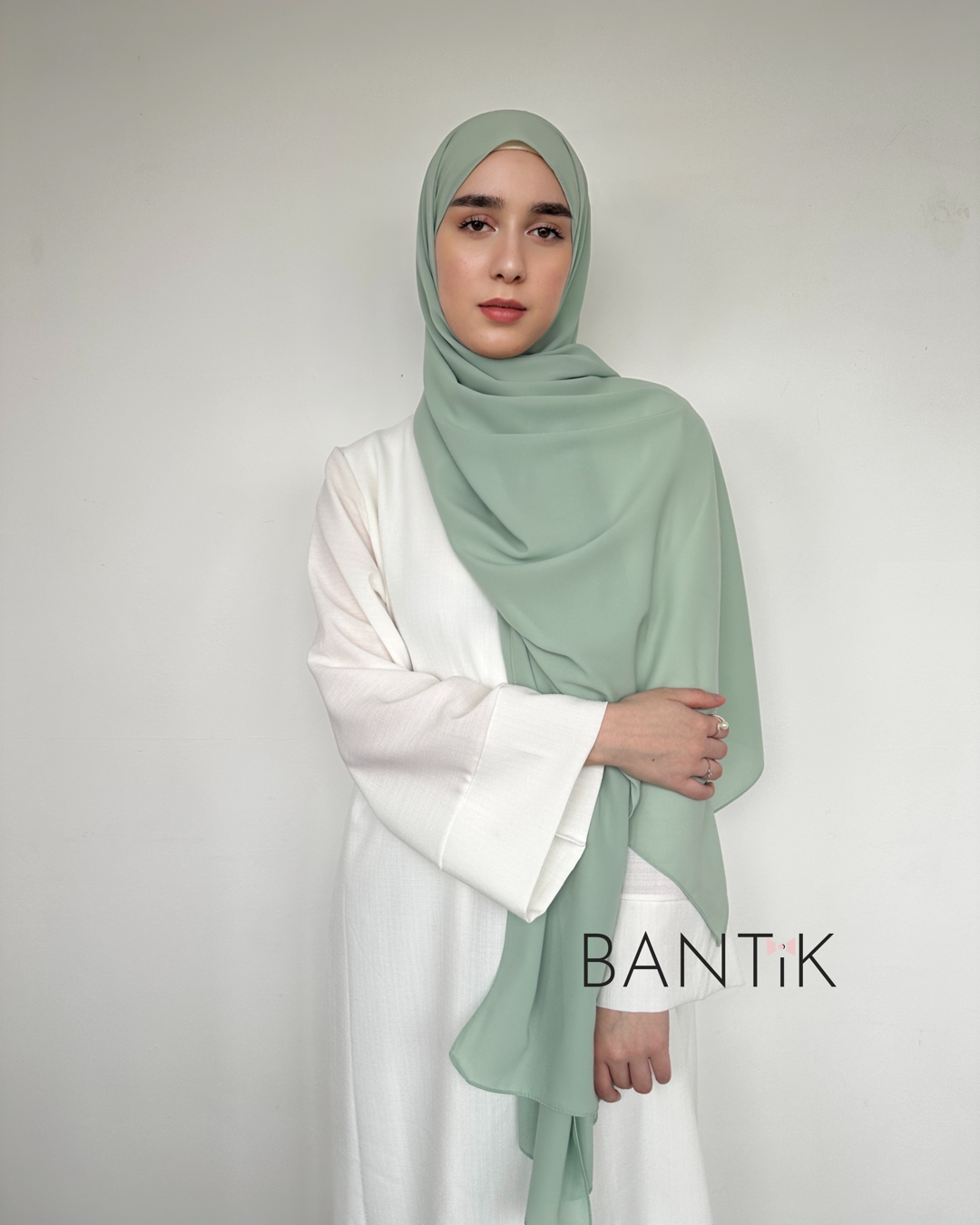 HIJAB SOIE DE MÈDINE VERT OPALINE