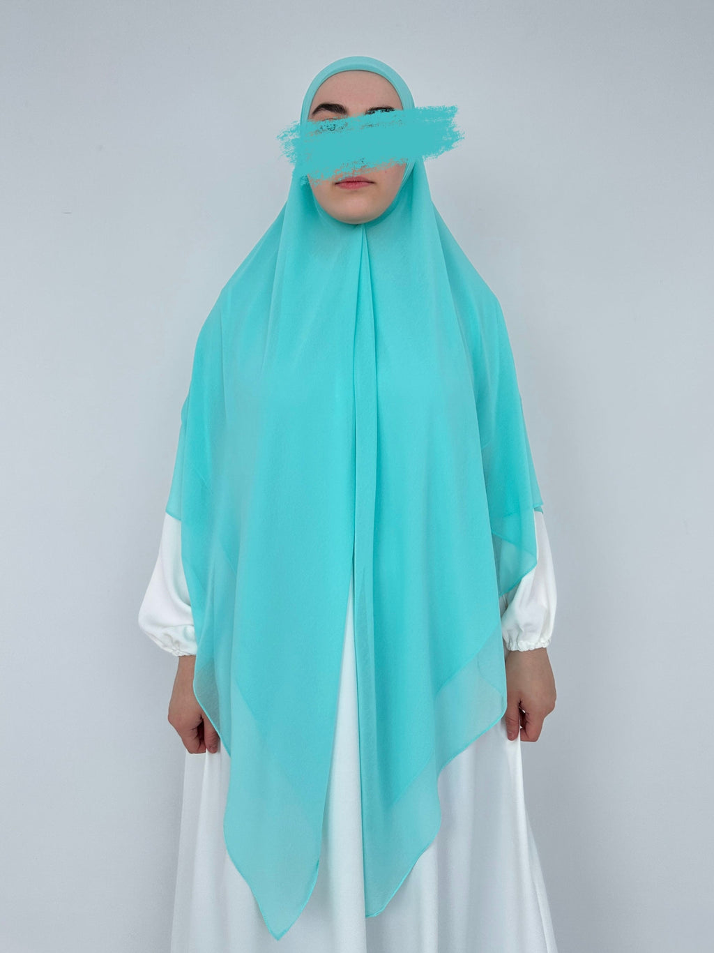 HIJAB CARRÉ XL EN MOUSSELINE AZUR