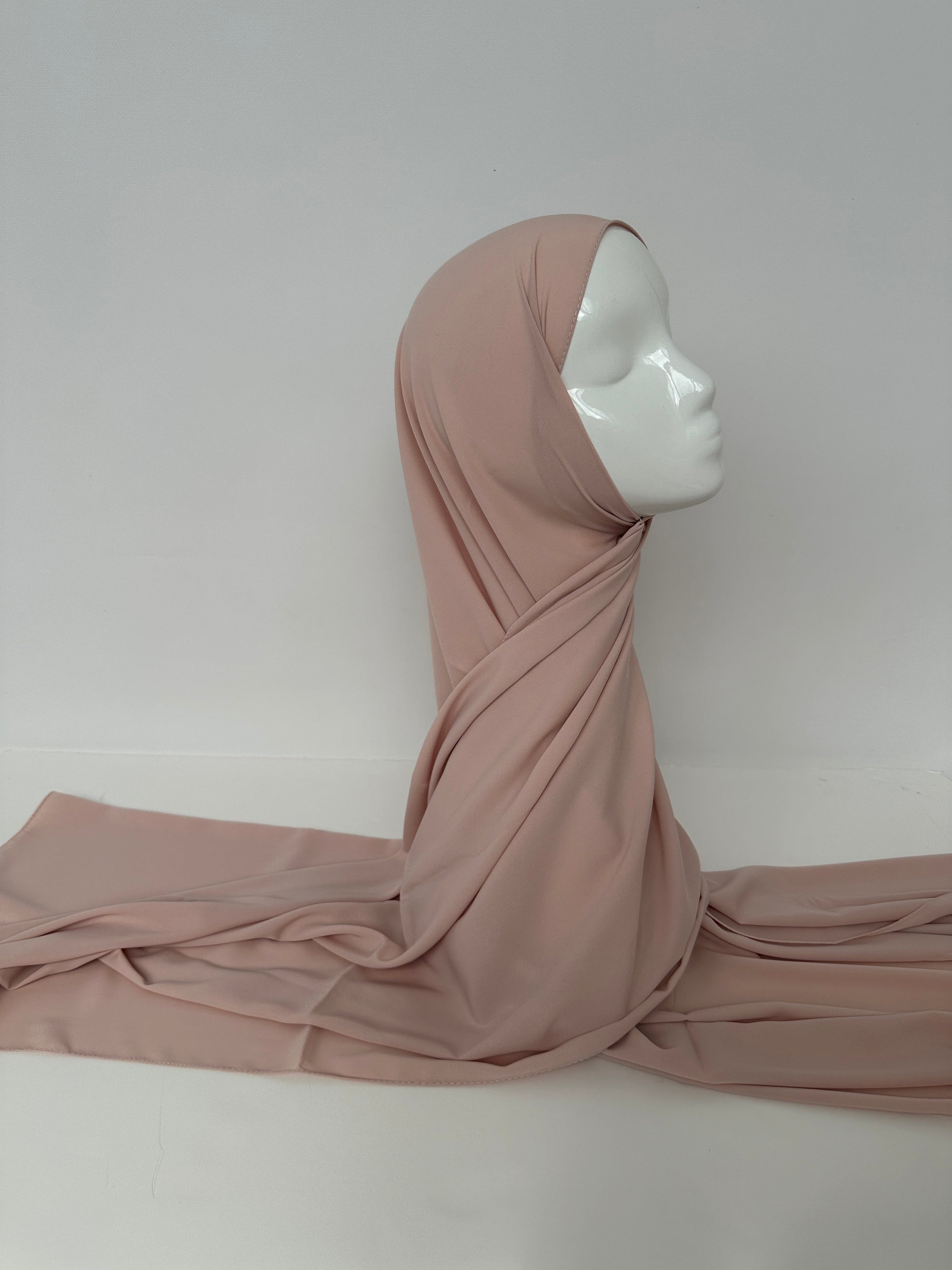 HIJAB SOIE DE MÈDINE BEIGE ROSE
