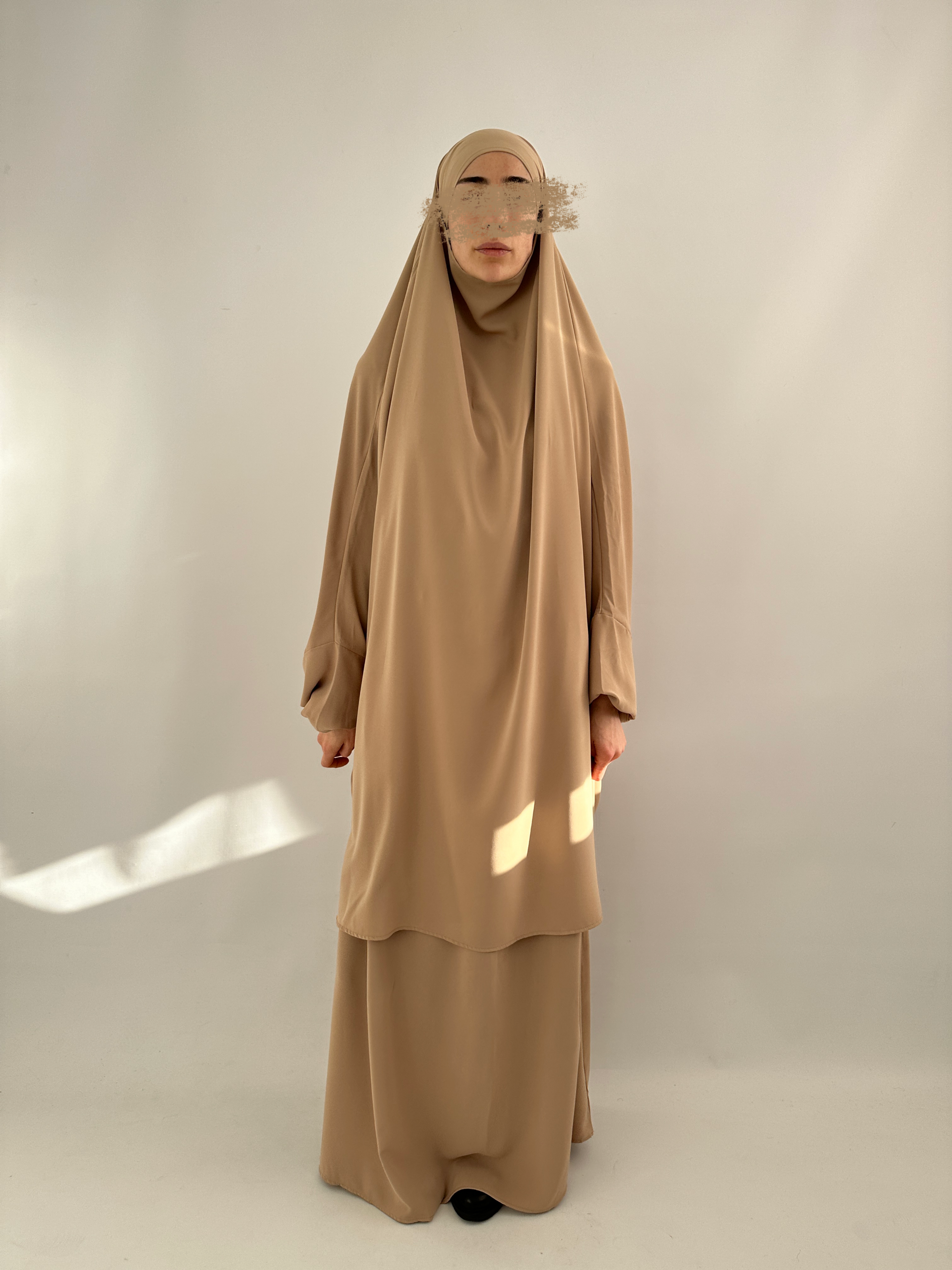 JILBEB DEUX PIÈCES SOIE DE MÈDINE BEIGE