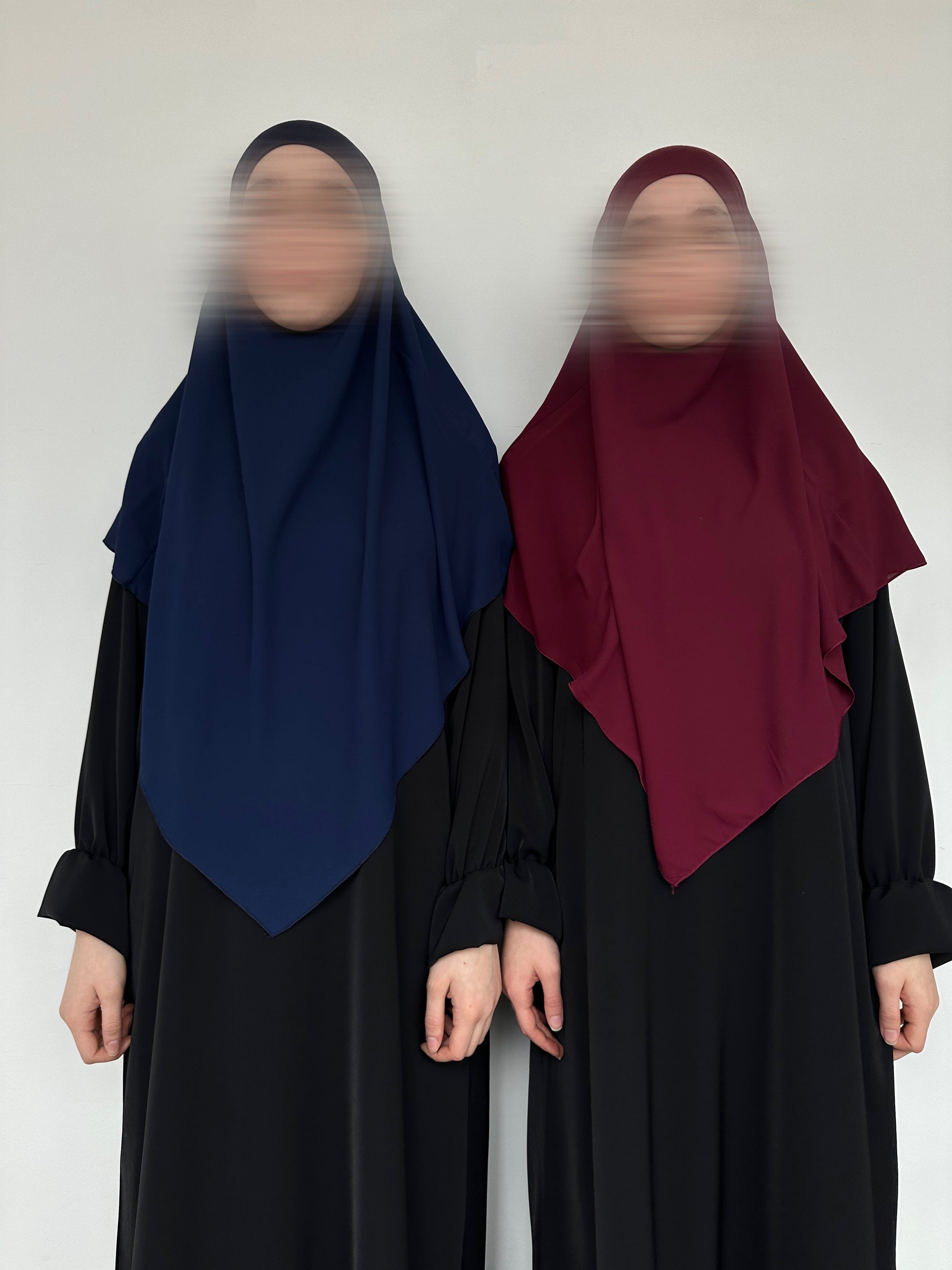 KHIMAR MI-LONG EN MOUSSELINE BANDEAU EN JERSEY