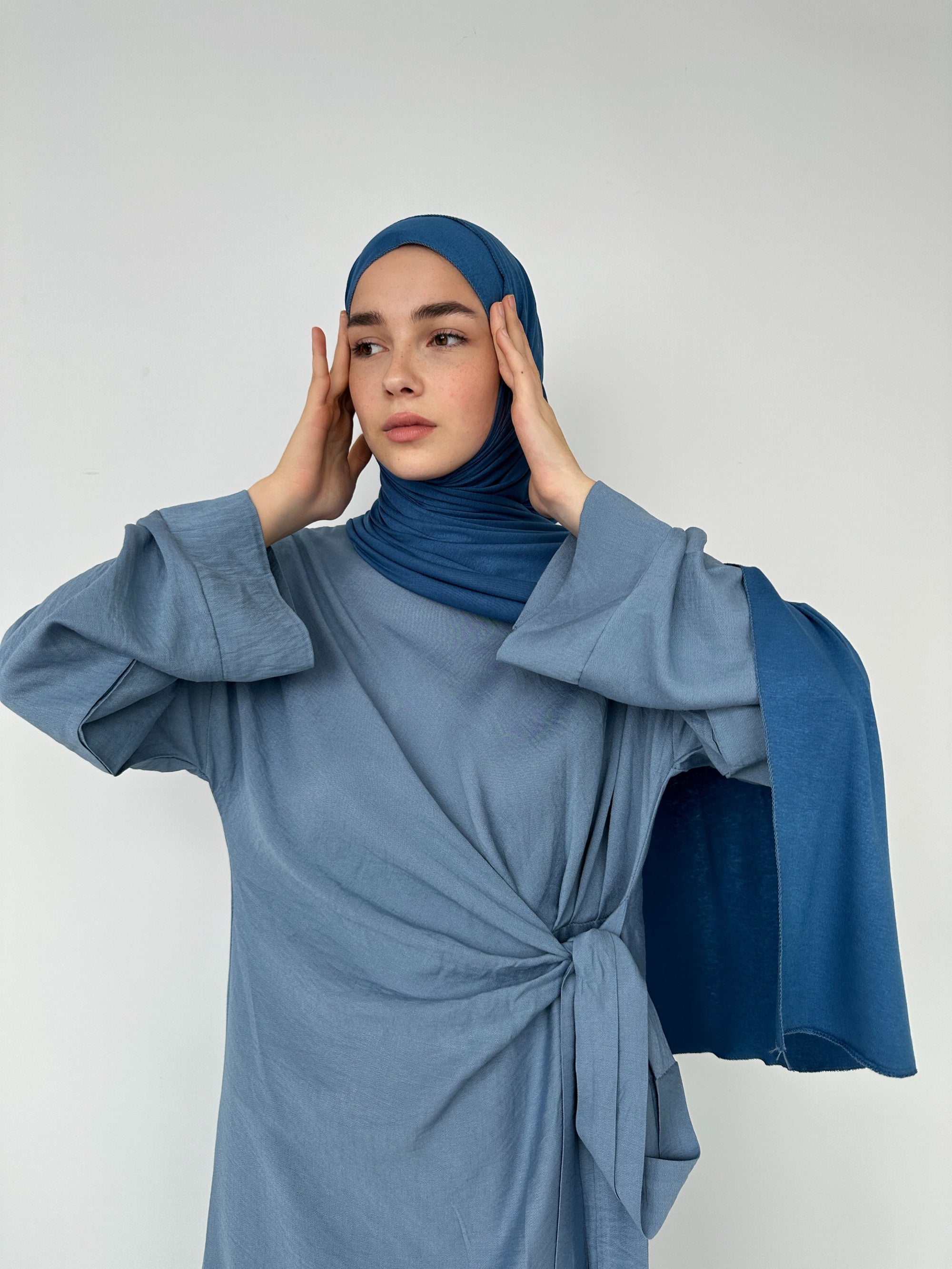 HIJAB JERSEY À ENFILER BLEU