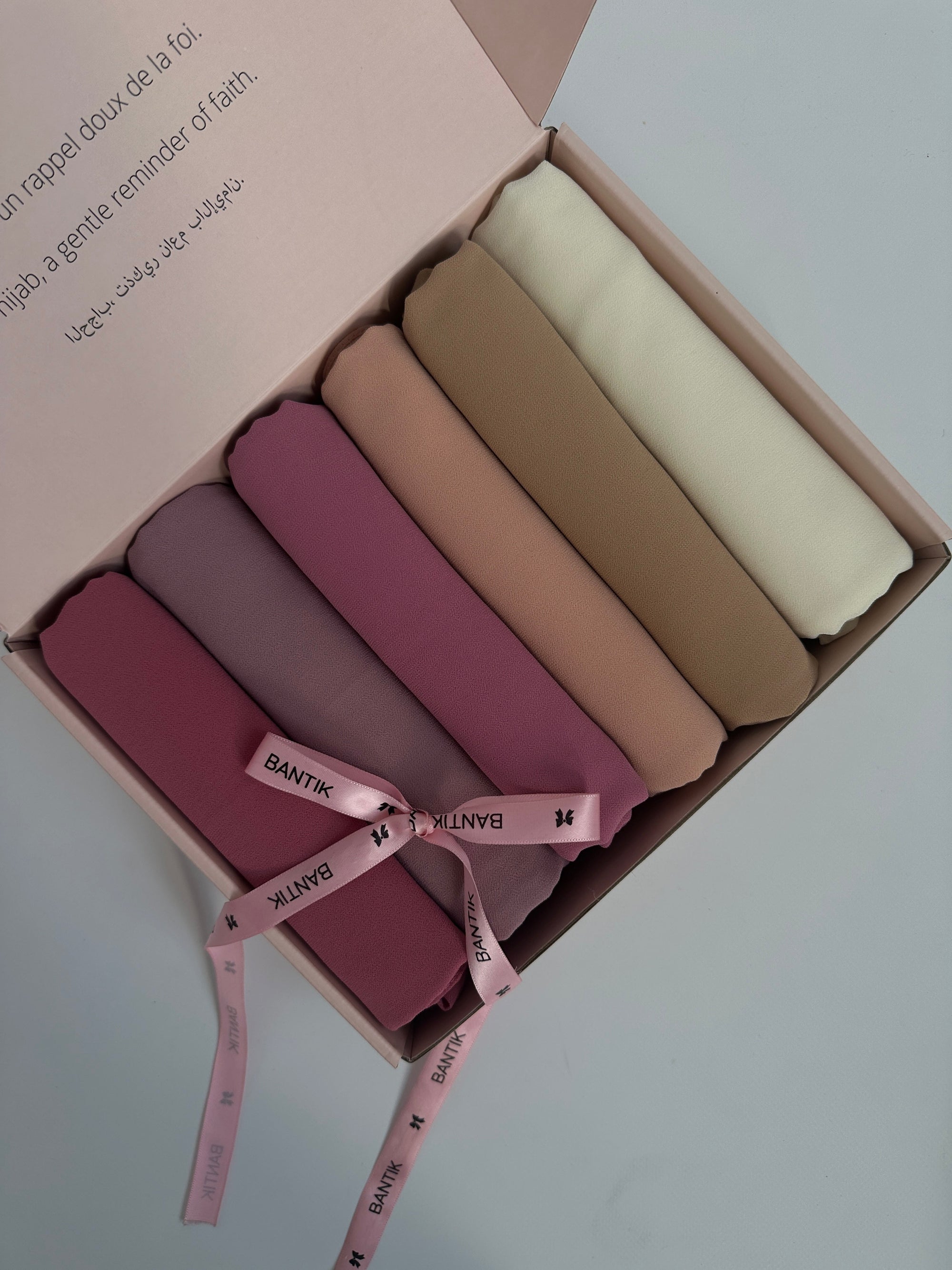 BOX DE 6 HIJABS EN MOUSSELINE