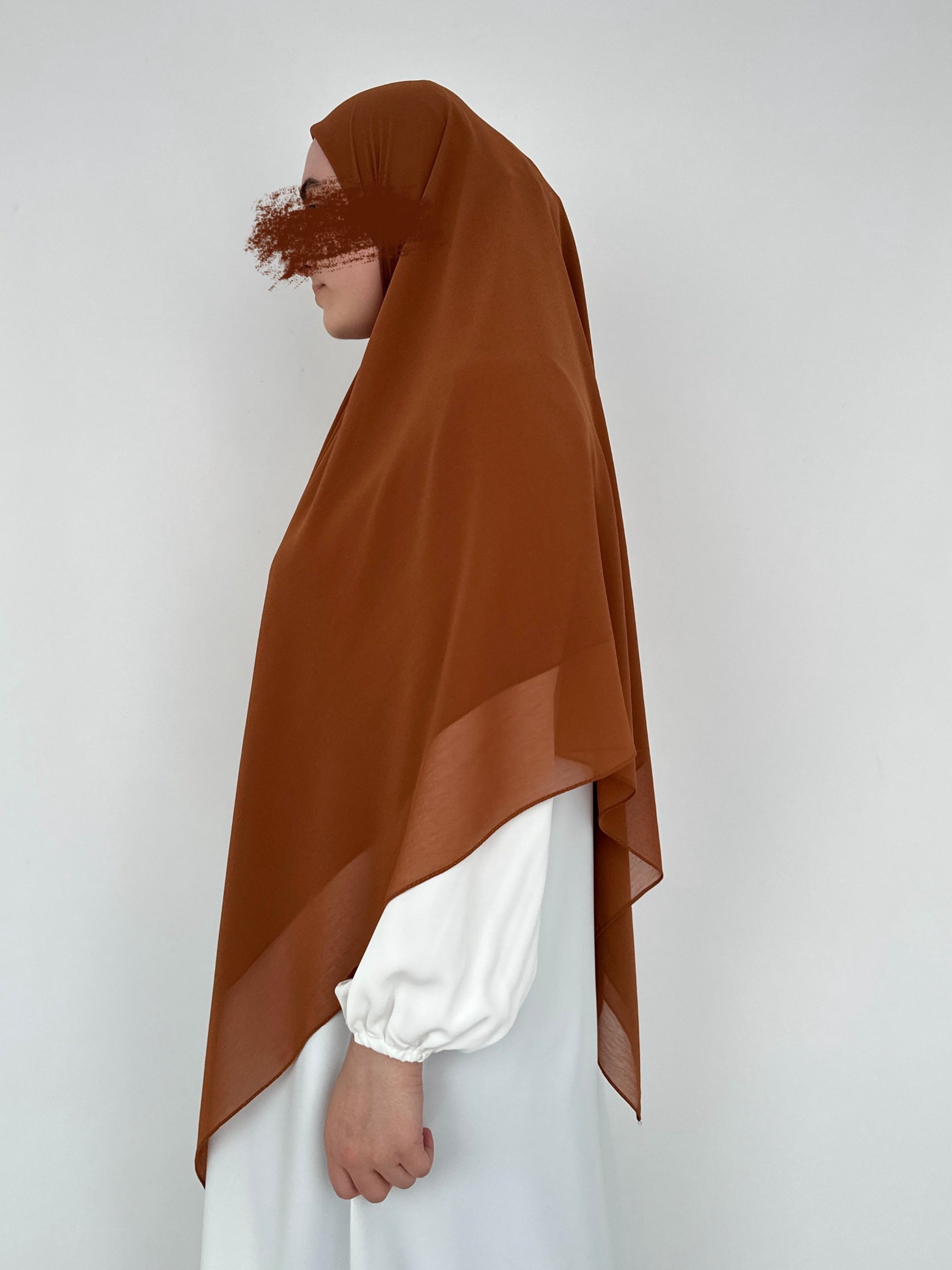 HIJAB CARRÉ XL EN MOUSSELINE CHOCOLAT