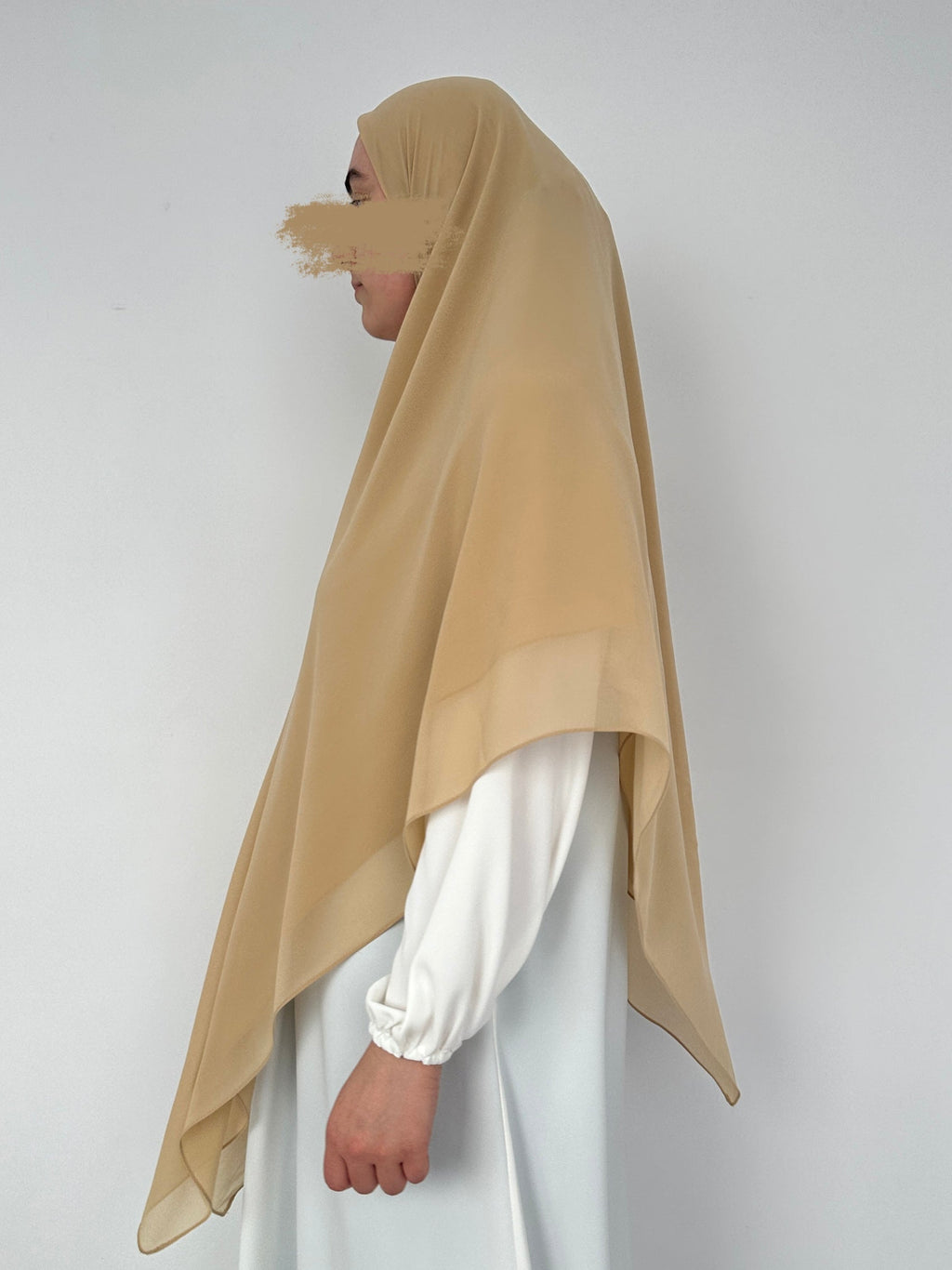 HIJAB CARRE XL MOUSSELINE BEIGE