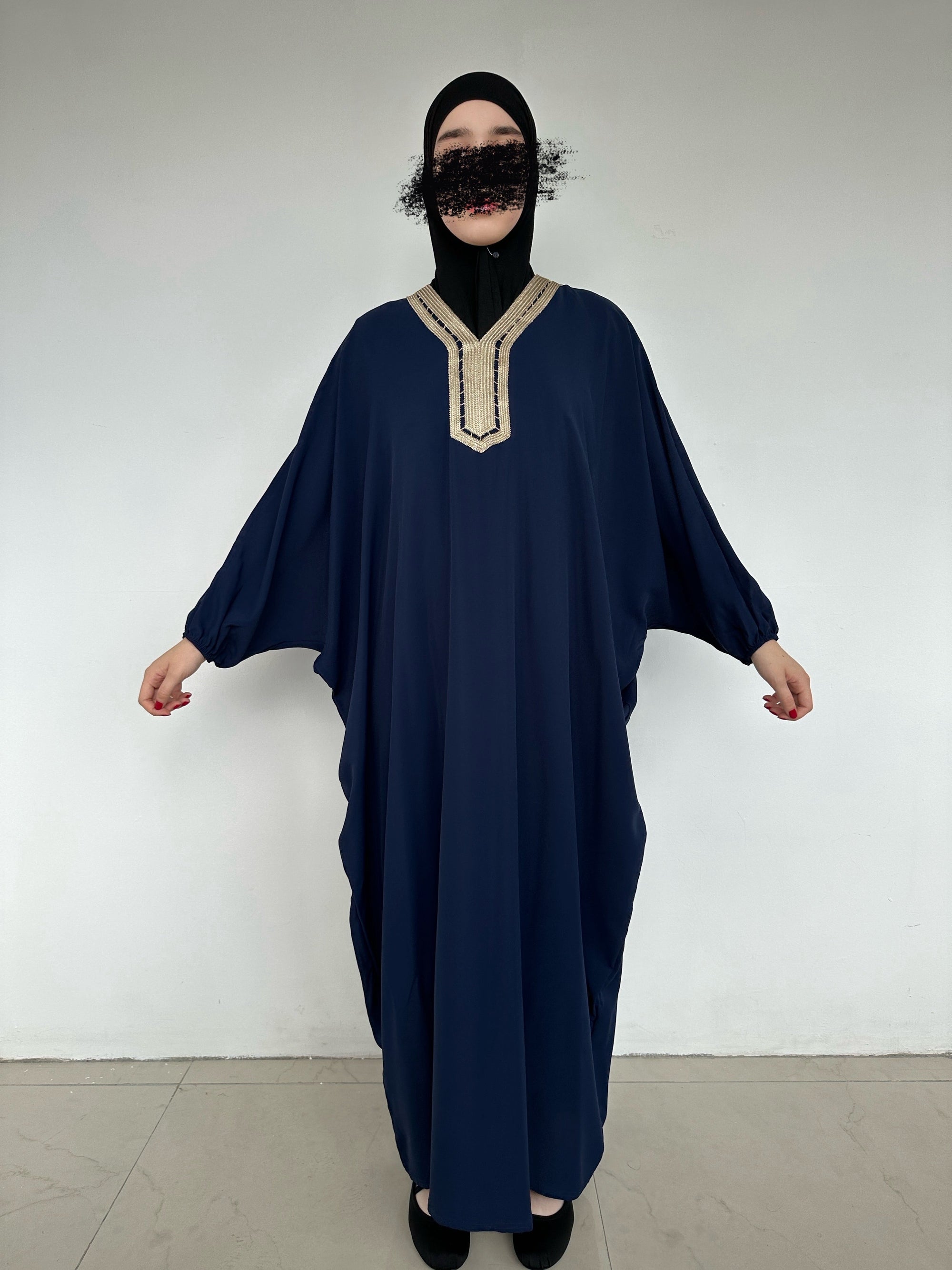DJELLABA AYA BLEU FONCÉ