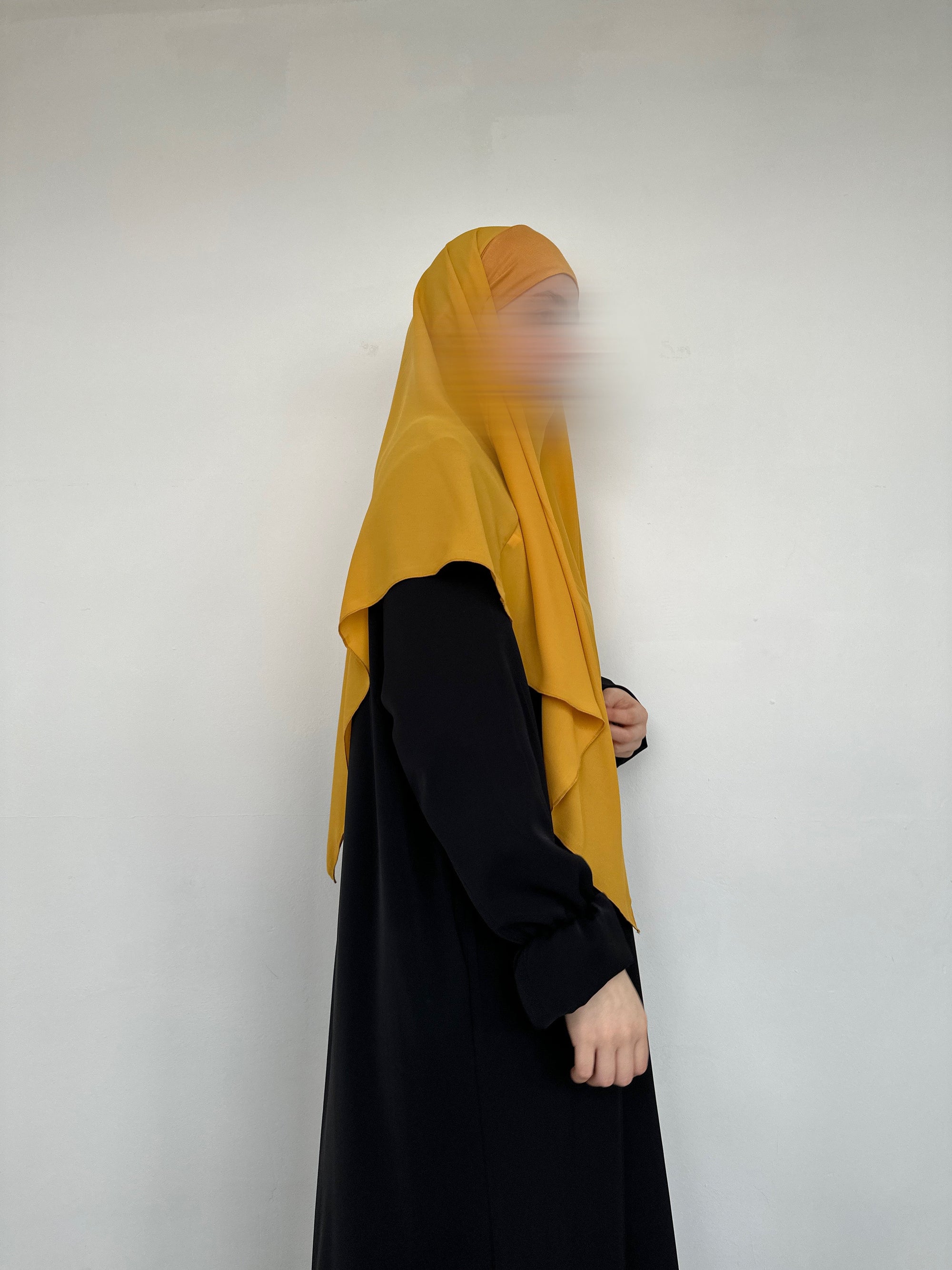 KHIMAR MI-LONG EN MOUSSELINE AVEC BANDEAU EN JERSEY