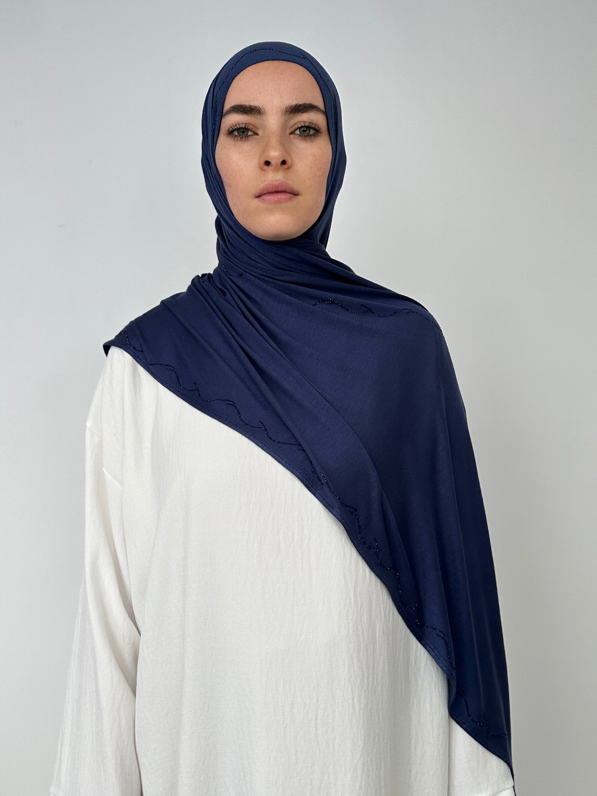 HIJAB JERSEY LUX STRASS BLUE