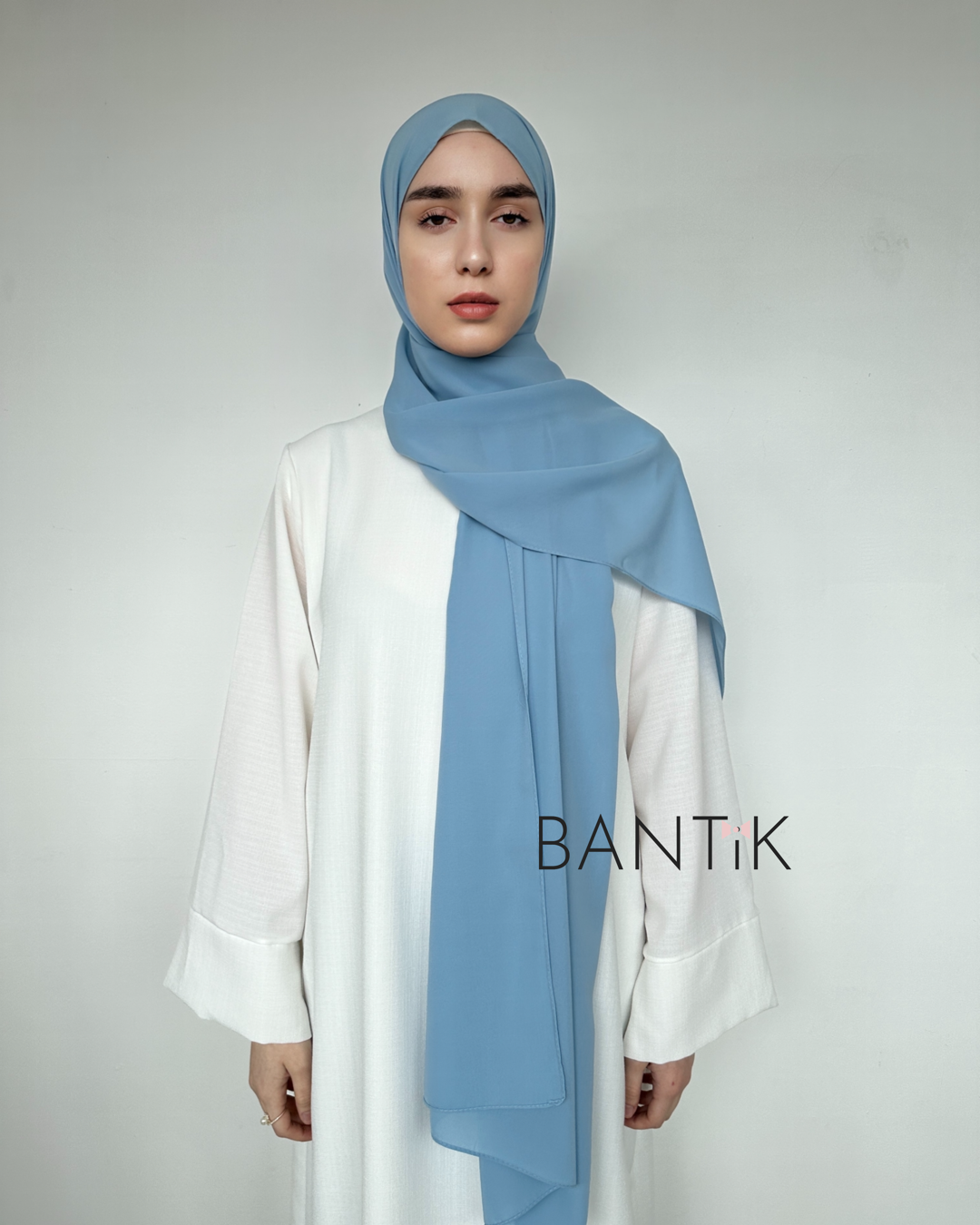 HIJAB SOIE DE MÈDINE BLEU FUMÉ