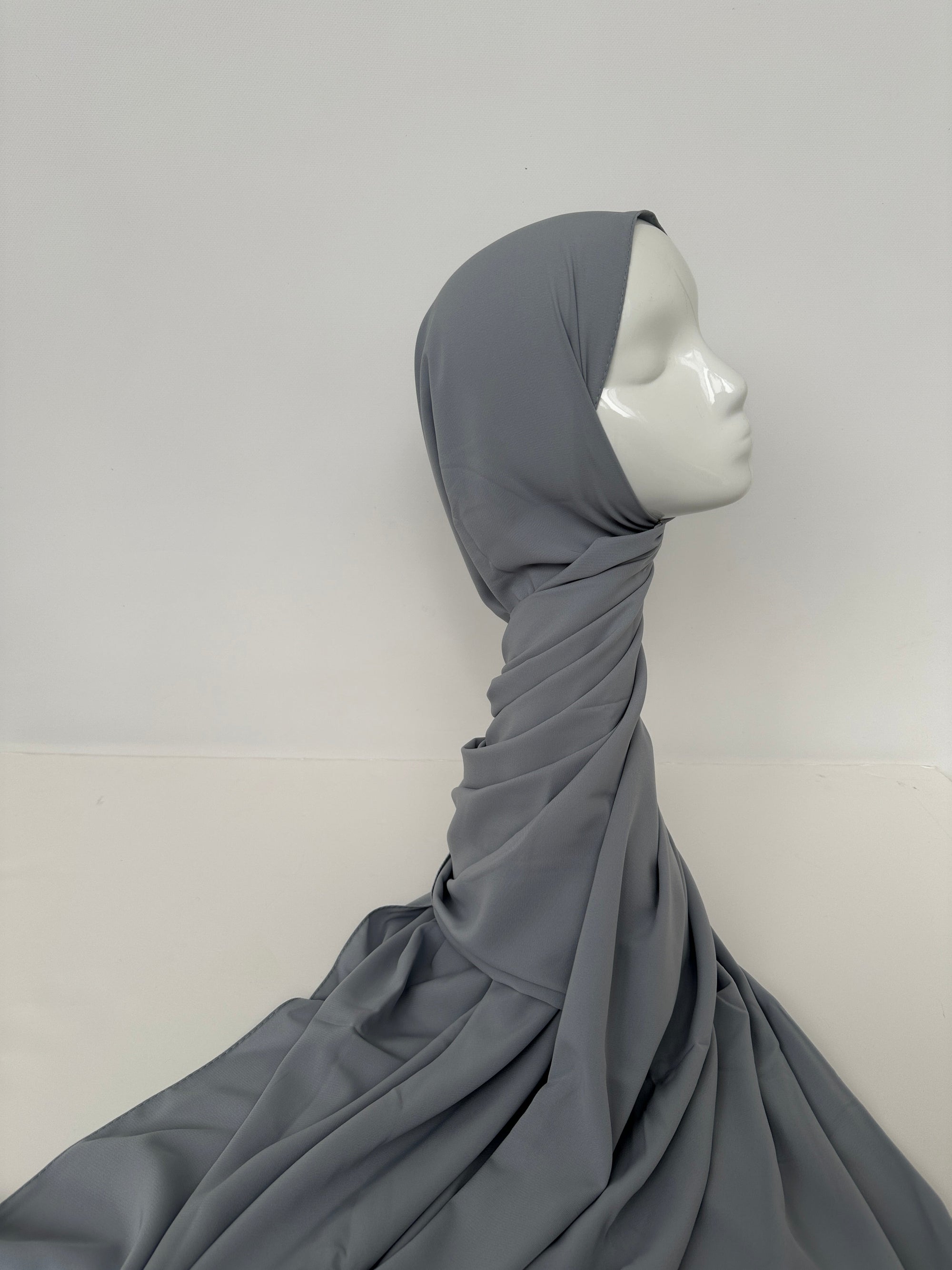 HIJAB SOIE DE MÉDINE GRIS PERLE