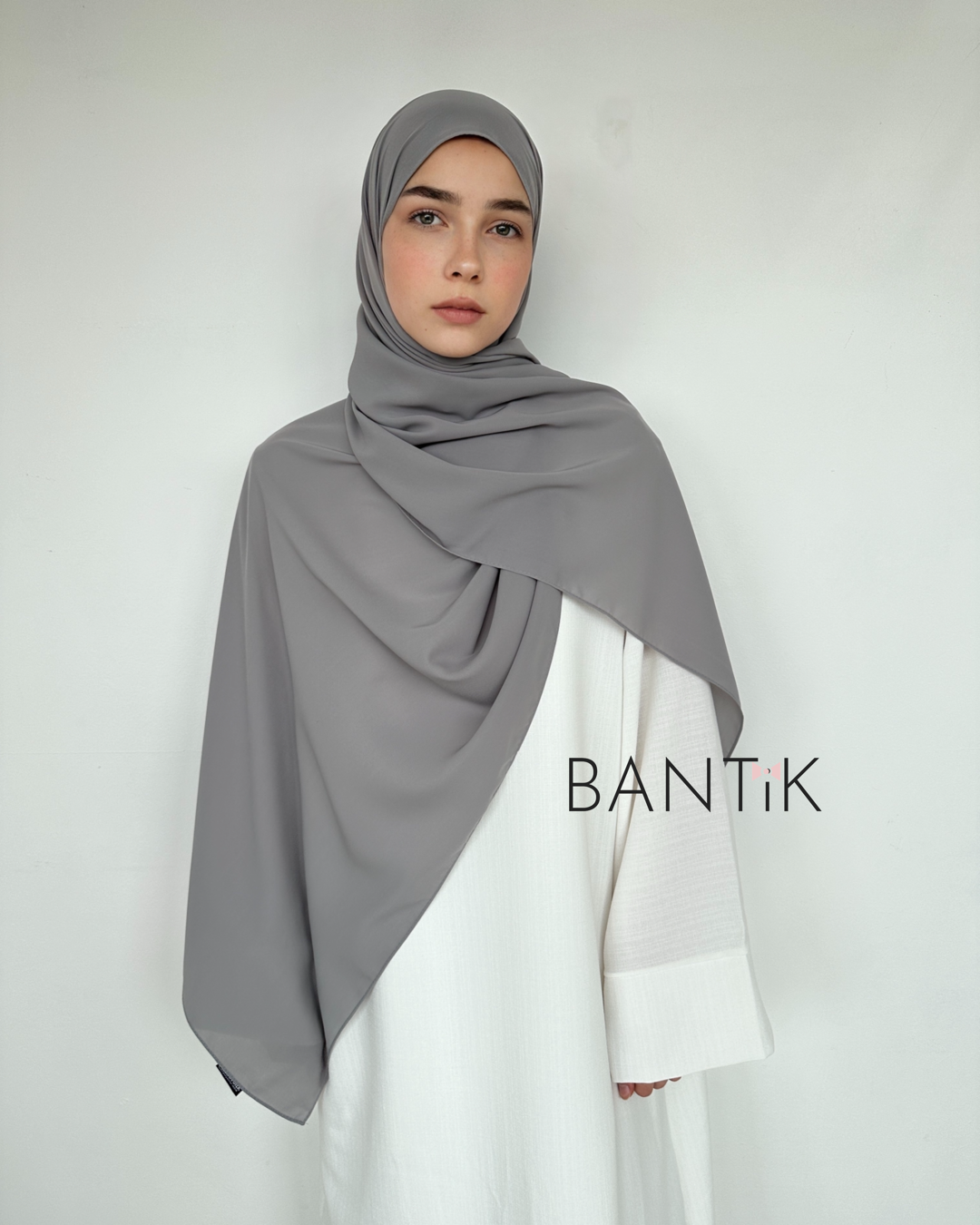 HIJAB SOIE DE MÈDINE GRIS