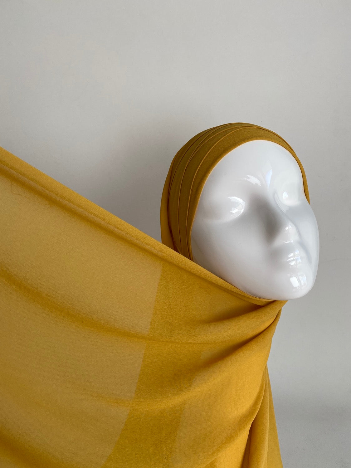 HIJAB À ENFILER MOUSSELINE MOUTARDE