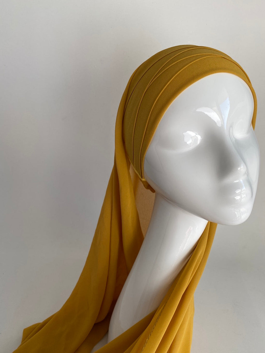 HIJAB À ENFILER MOUSSELINE MOUTARDE