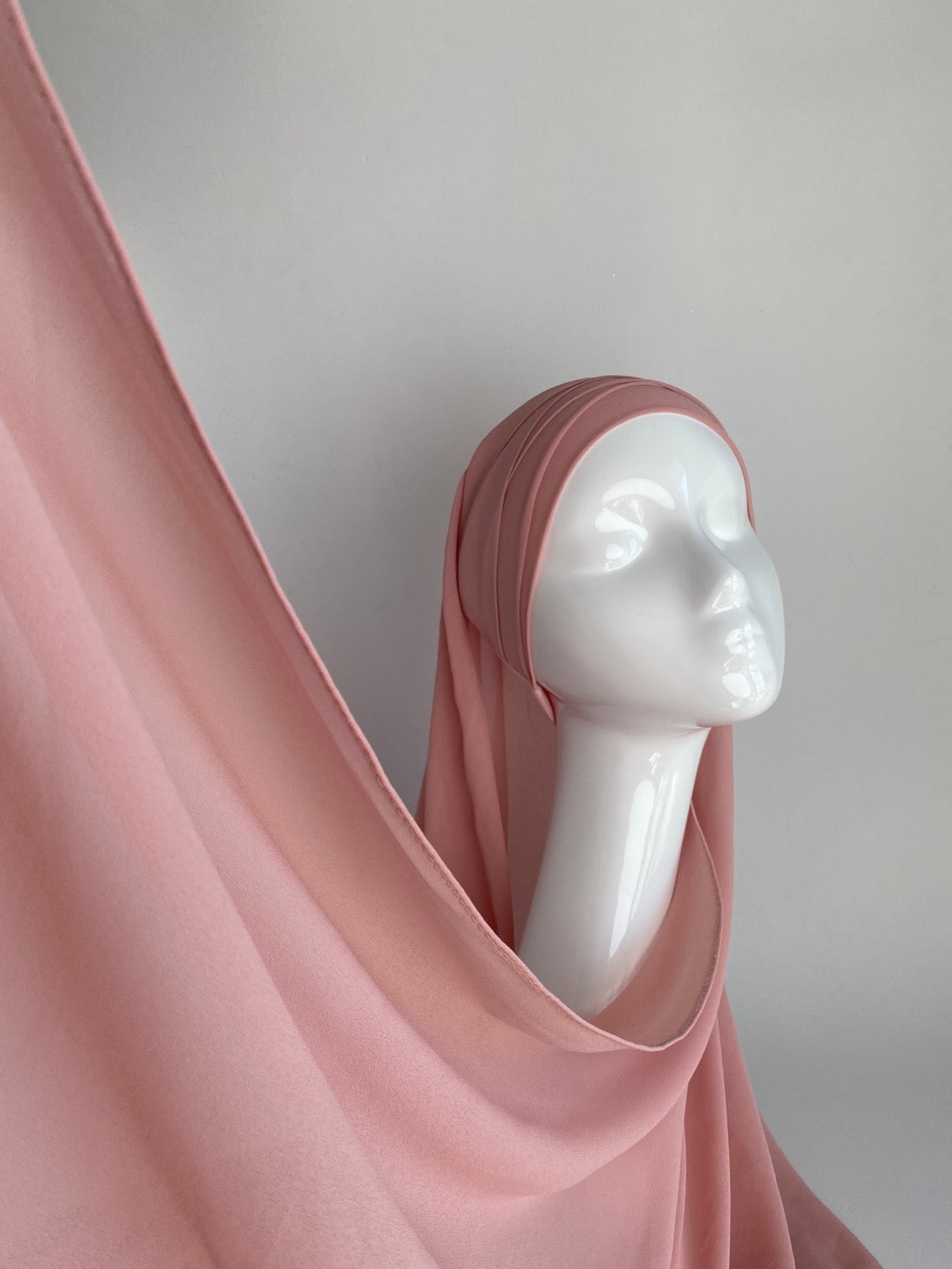 HIJAB À ENFILER MOUSSELINE ROSE PÂLE