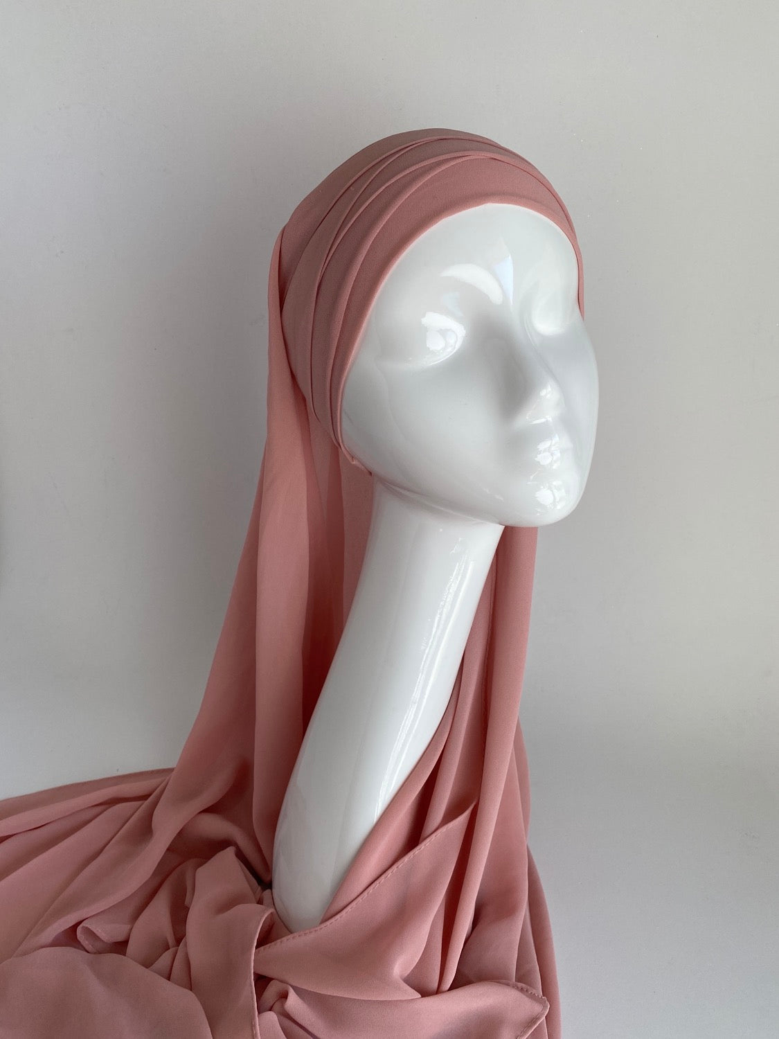 HIJAB À ENFILER MOUSSELINE ROSE PÂLE