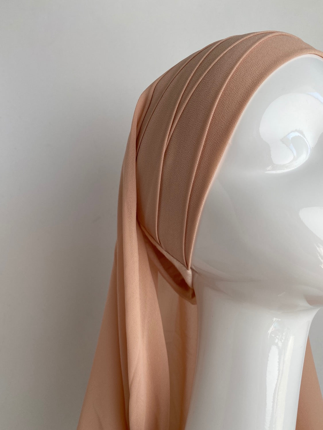 HIJAB À ENFILER MOUSSELINE BEIGE ROSE