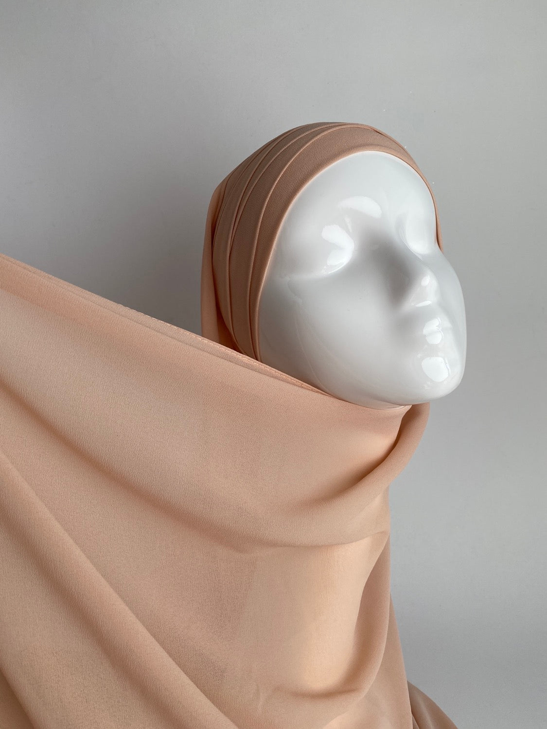 HIJAB À ENFILER MOUSSELINE BEIGE ROSE