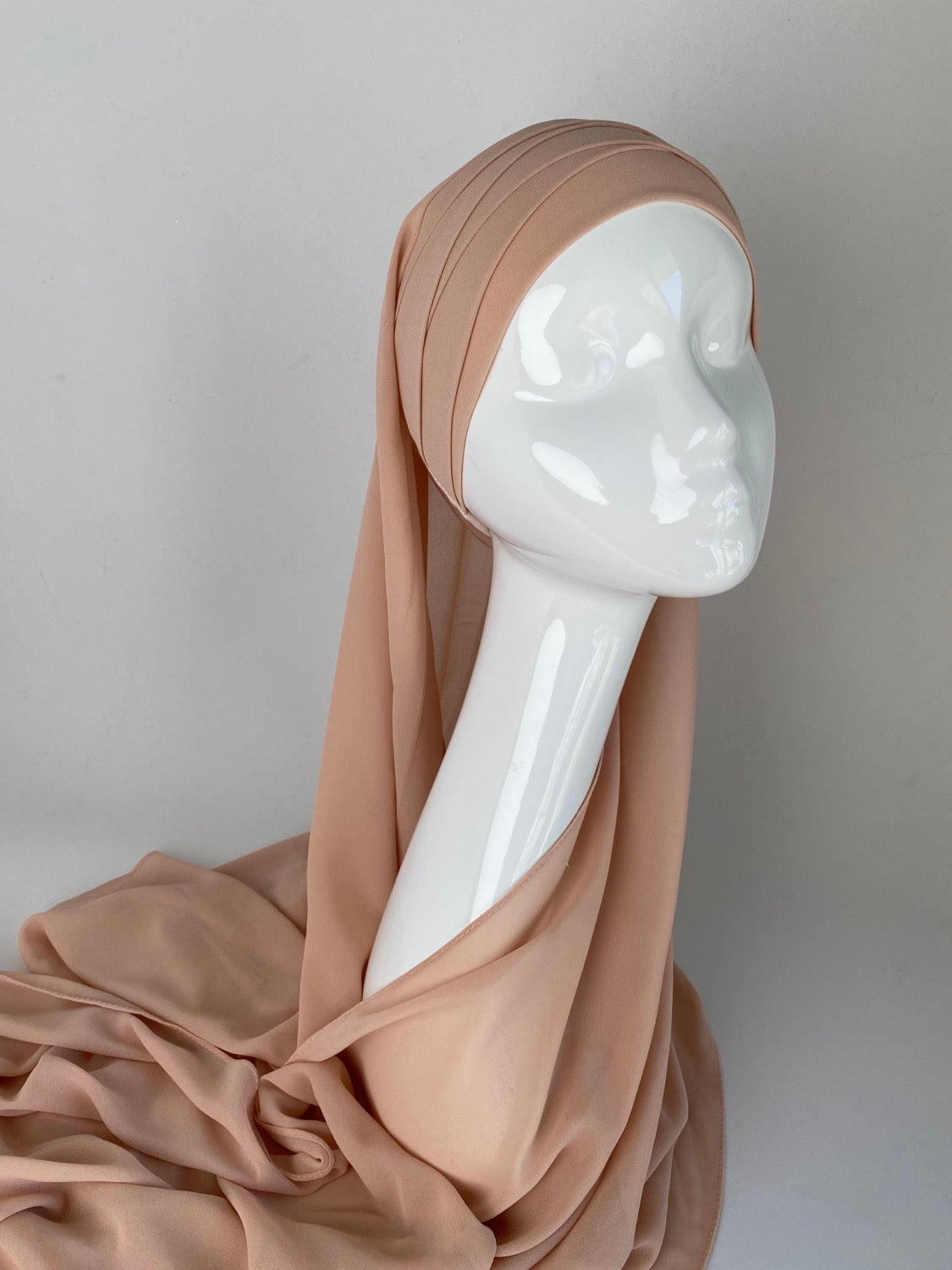 HIJAB À ENFILER MOUSSELINE BEIGE ROSE