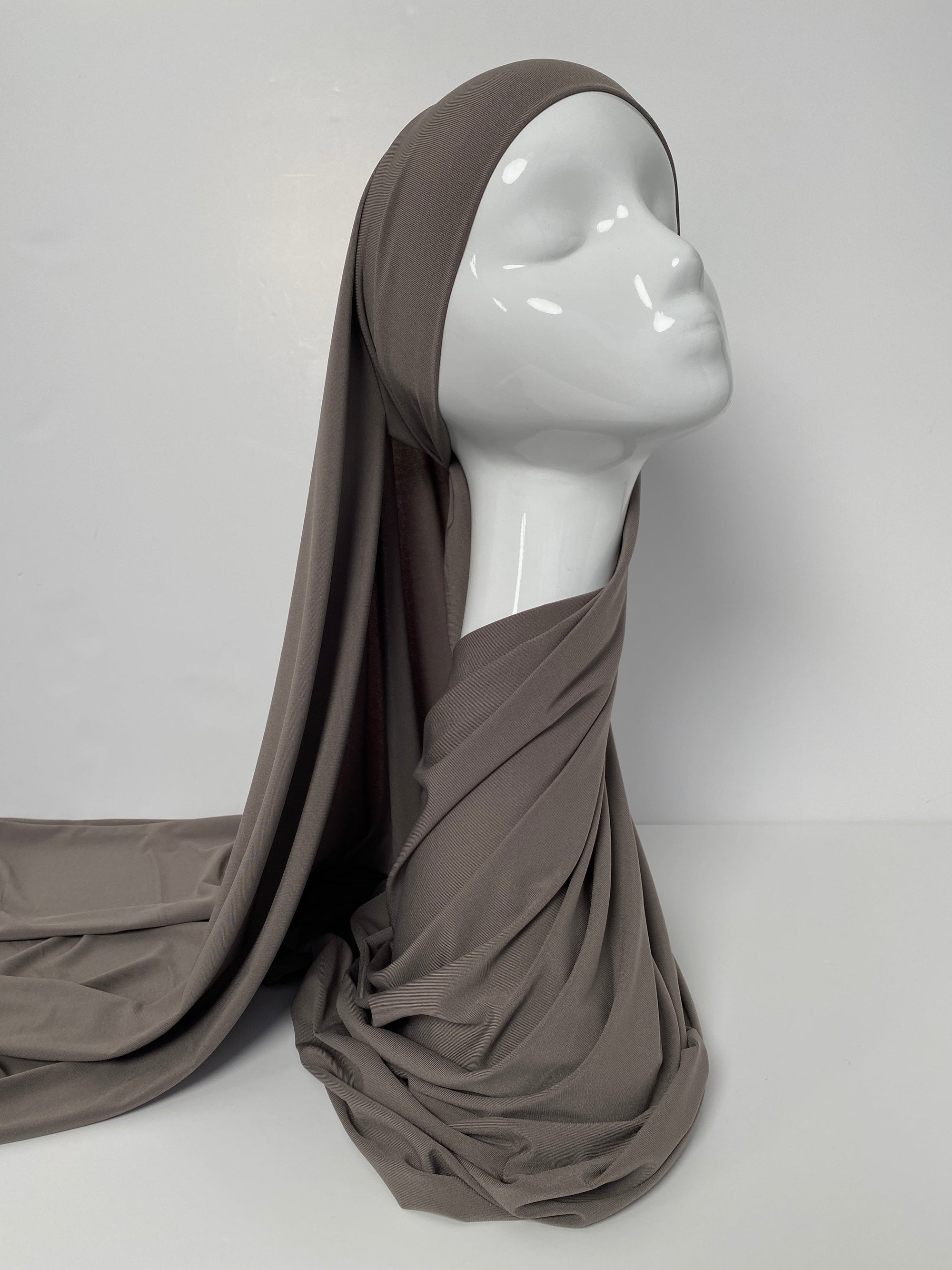 HIJAB JERSEY PREMIUM XL À NOUER TAUPE