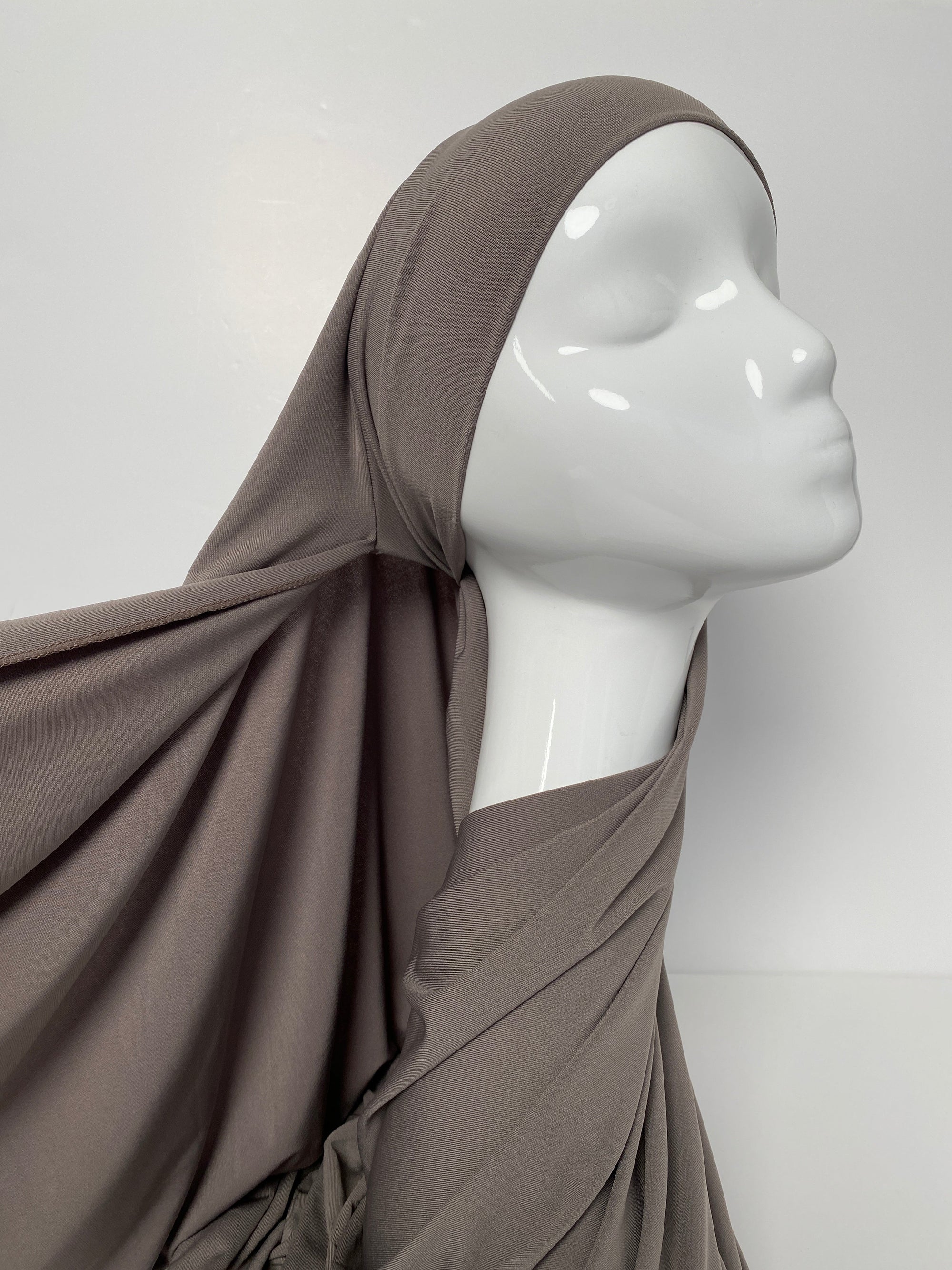 HIJAB JERSEY PREMIUM XL À NOUER TAUPE